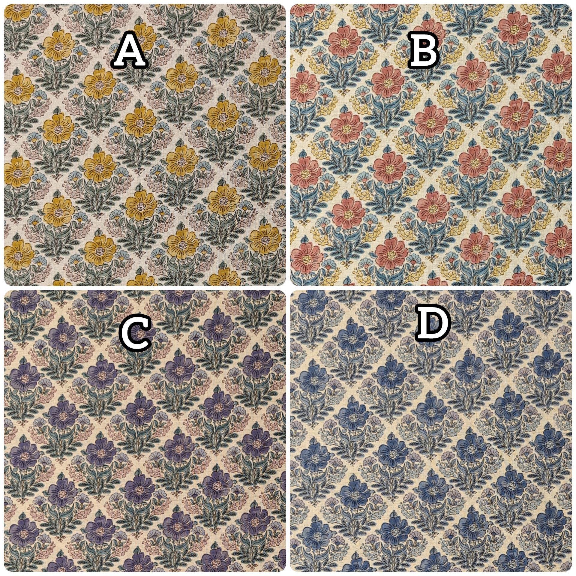 REMNANT Flower Diamonds Kokka Japanese cotton linen fabric YGA-69060-2 A yellow