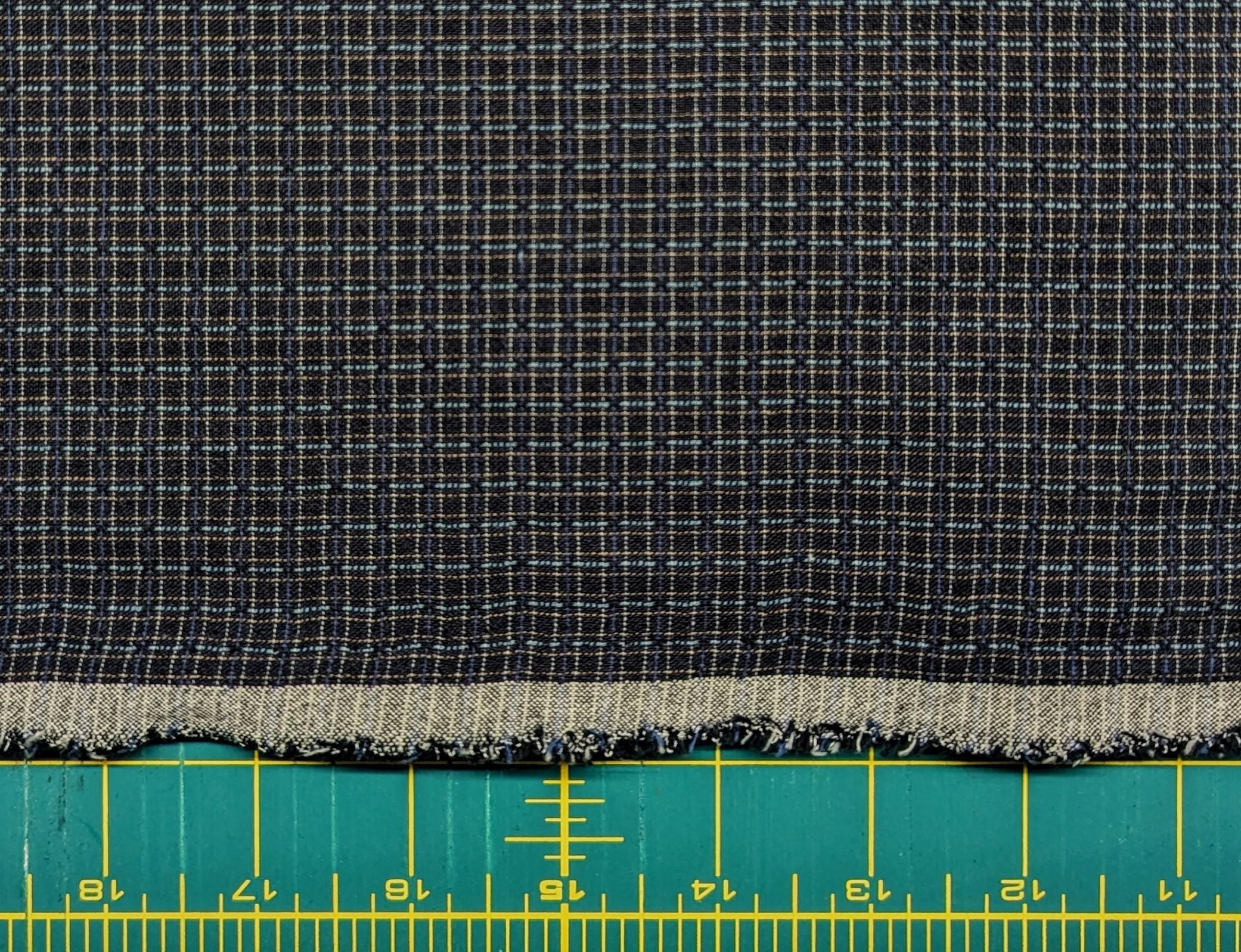 Japanese yarn dyed grid cotton fabric 4547-341 dark blue