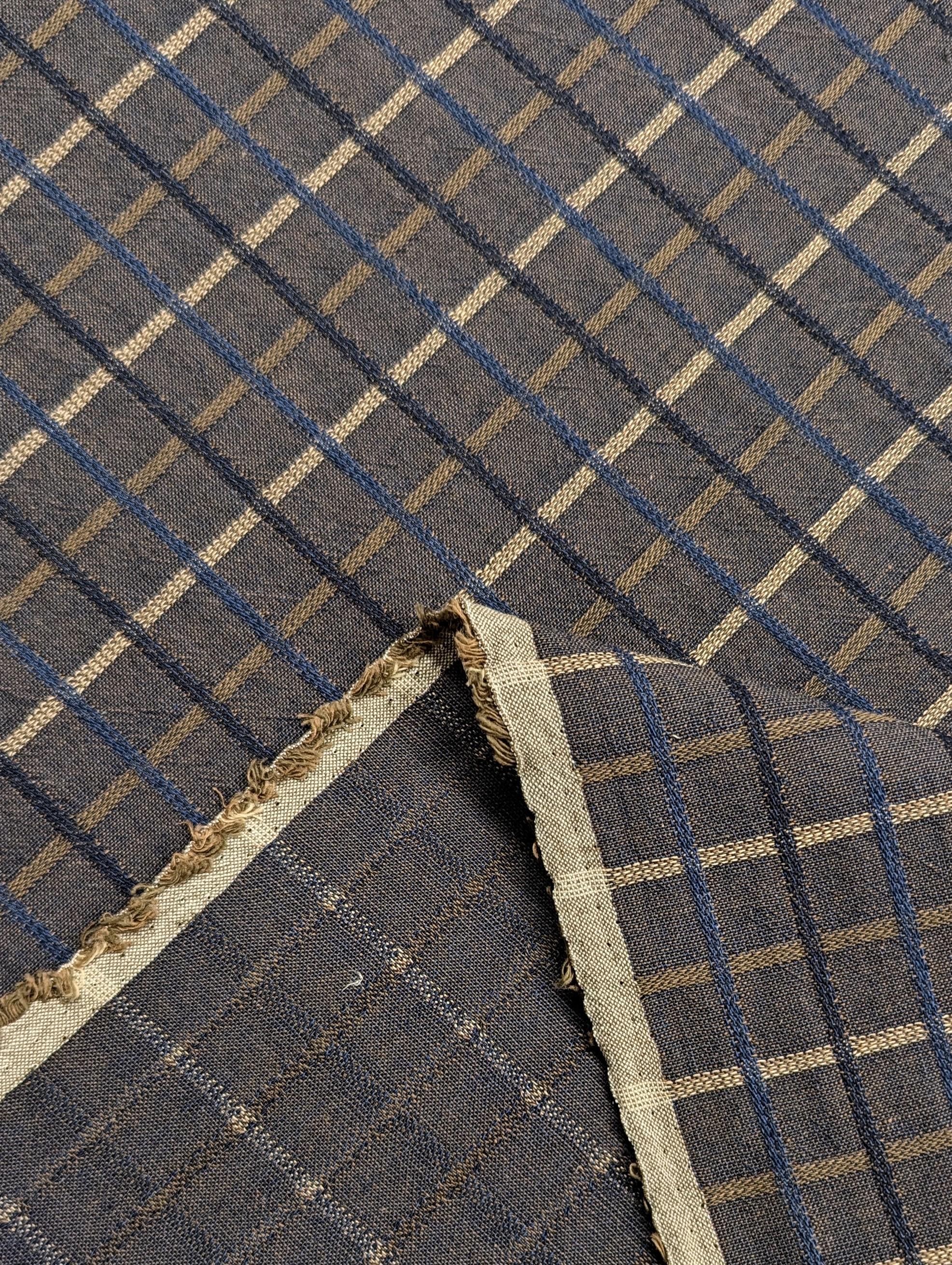 Japanese yarn dyed plaid grid cotton fabric 4547-344 blue