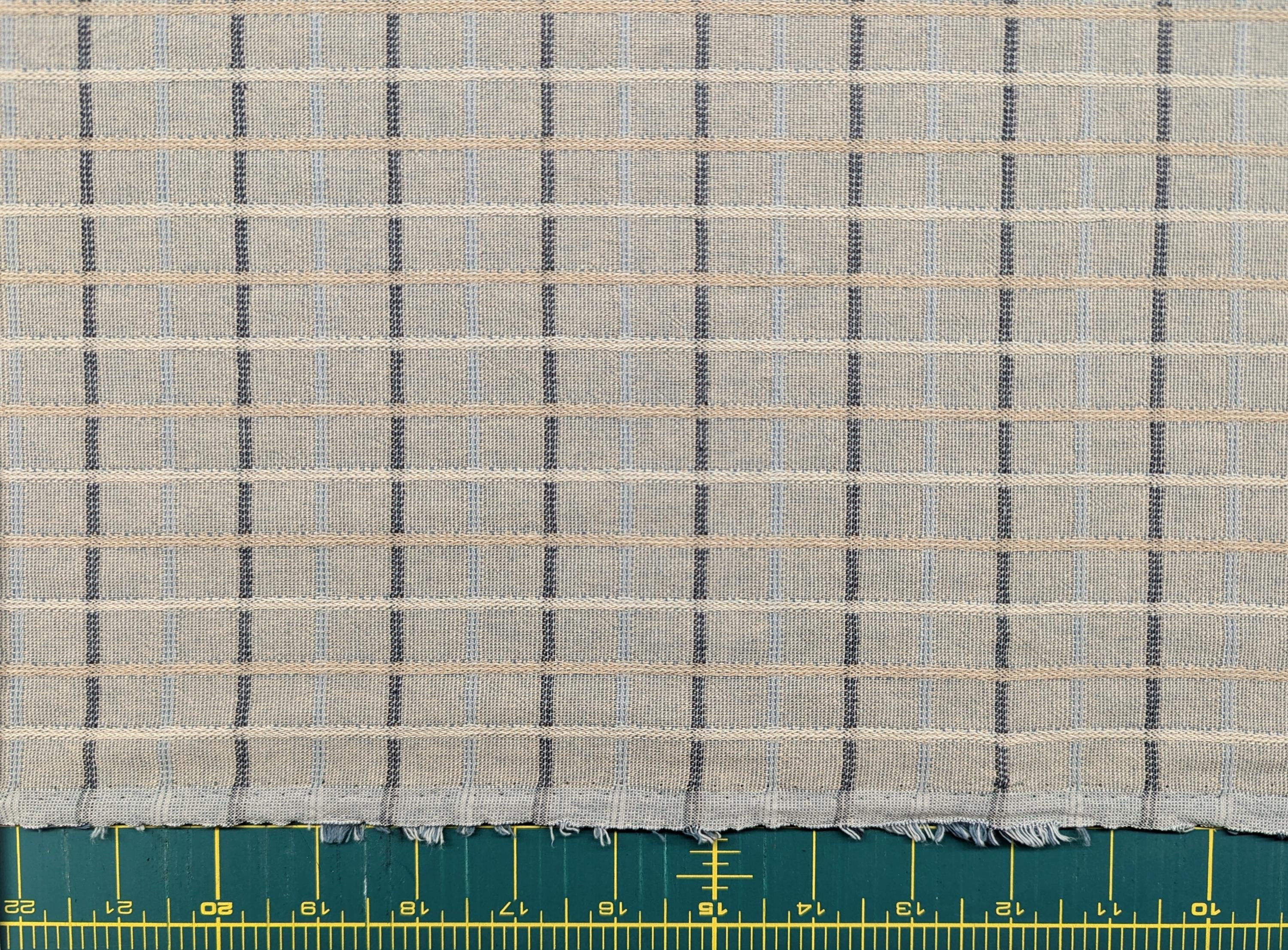 Japanese yarn dyed plaid grid cotton fabric 4547-357 gray