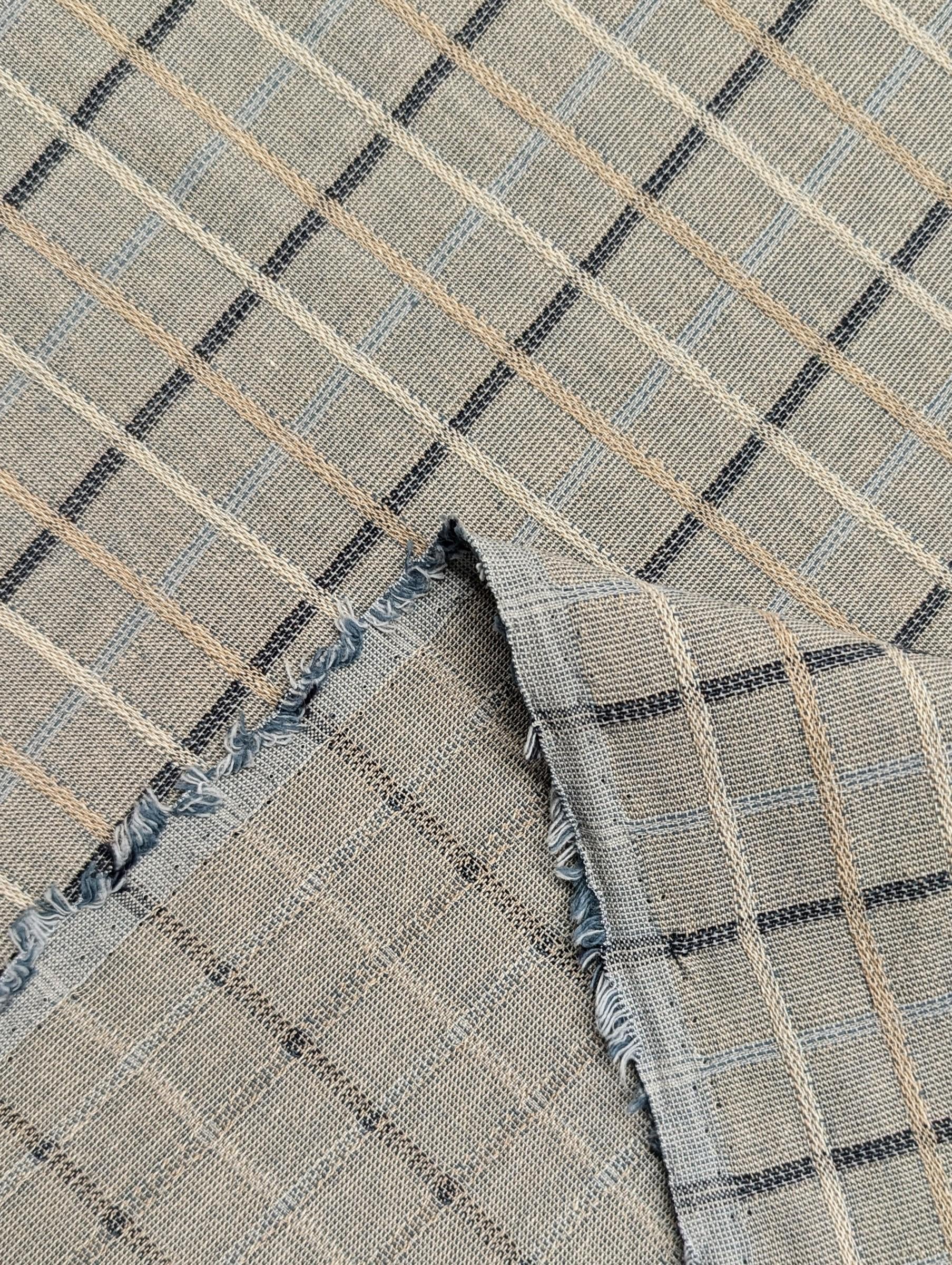 Japanese yarn dyed plaid grid cotton fabric 4547-357 gray