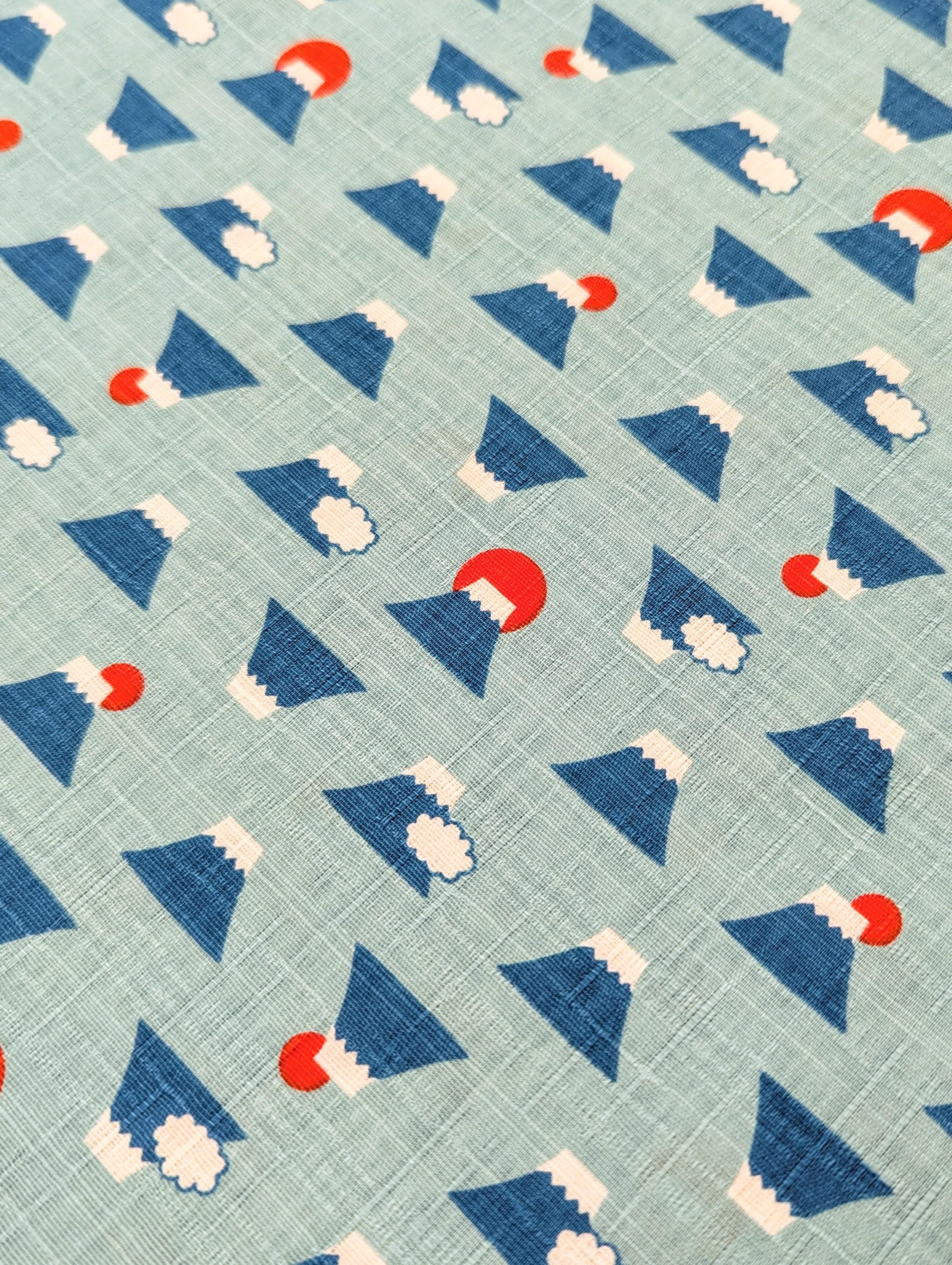 Mt. Fuji Cosmo Japanese cotton dobby fabric AP32702-1 B Light Blue