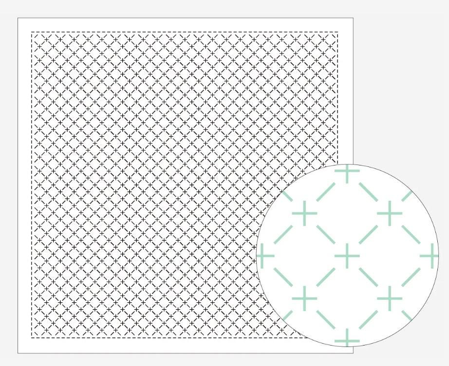 Daruma Rice Sashiko Fukin Japanese cotton sashiko sampler cloth 8430-1105 white