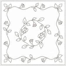 Yokota - Rose Chain Cotton Sashiko Fukin Sampler Cloth - White