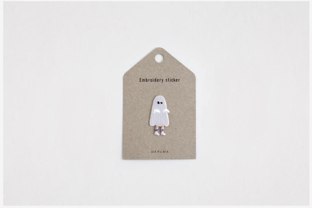 Daruma - Embroidered Sticker - #15 Kiborikuma White