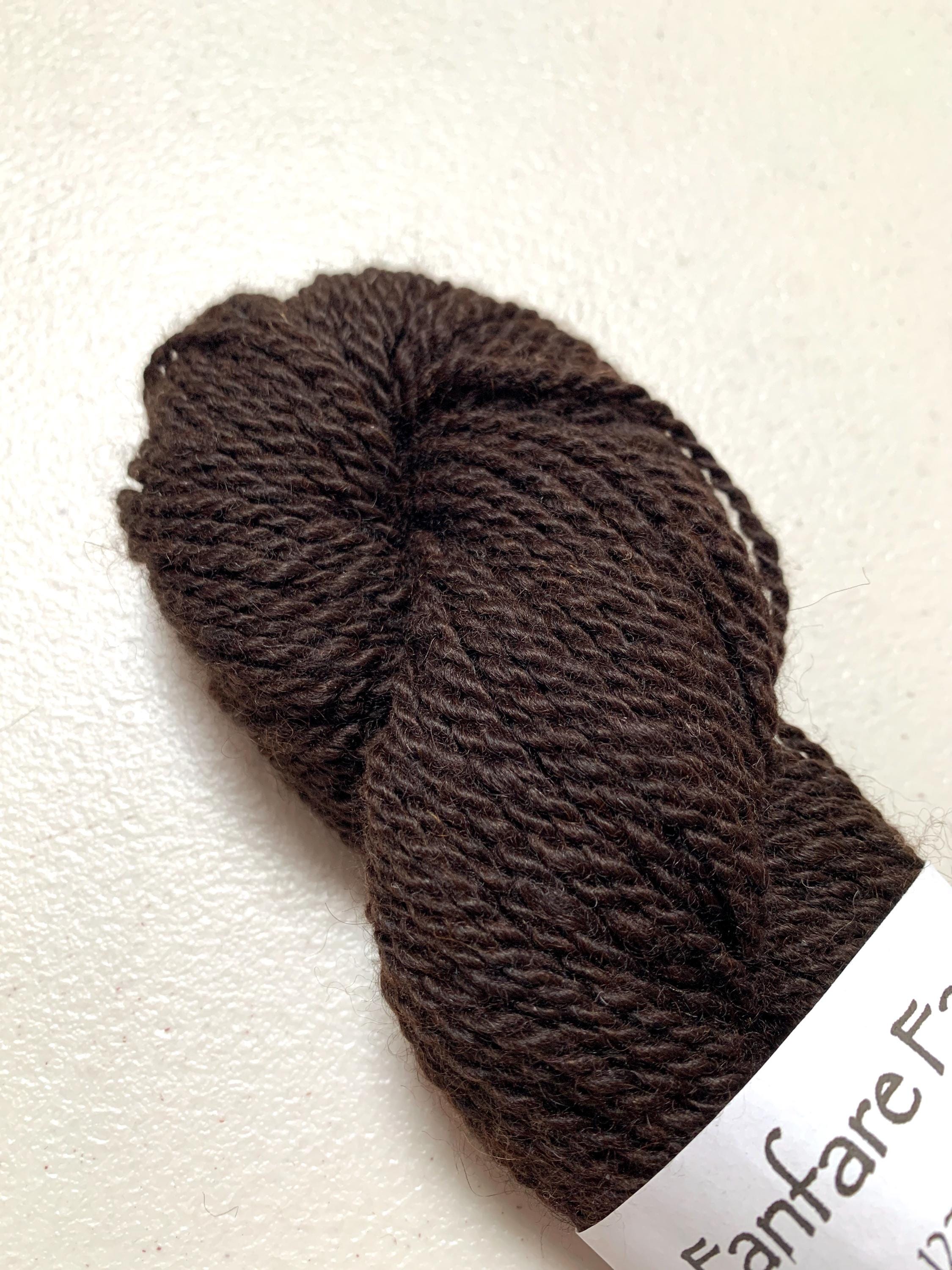 Fanfare Farms - 2.6 Ounce Alpaca Yarn 110yd - Dark Cocoa Brown