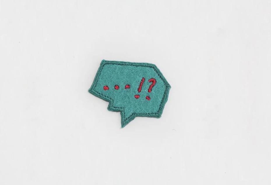 Daruma - Embroidered Sticker - #105 ...!?