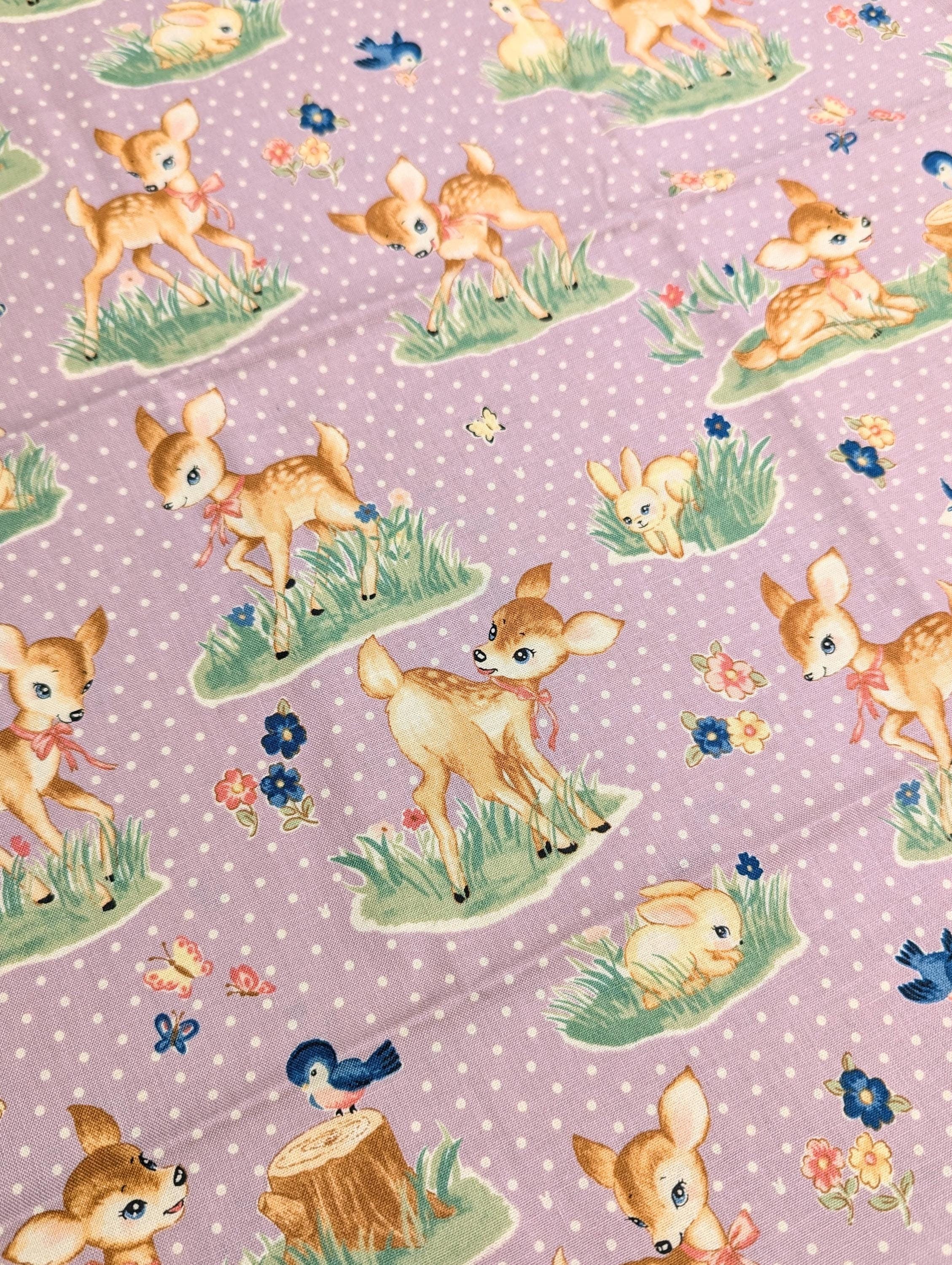 Cosmo - PRE-CUT Un/Nö Delightful Deer Cotton Fabric - Purple