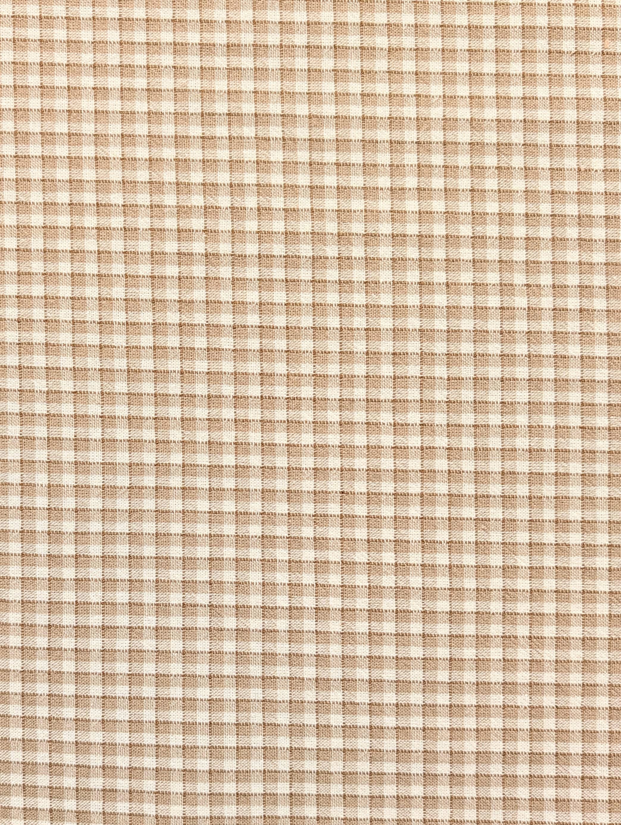 Junko Matsuda yarn dyed gingham Japanese cotton fabric Y23-0193 A beige