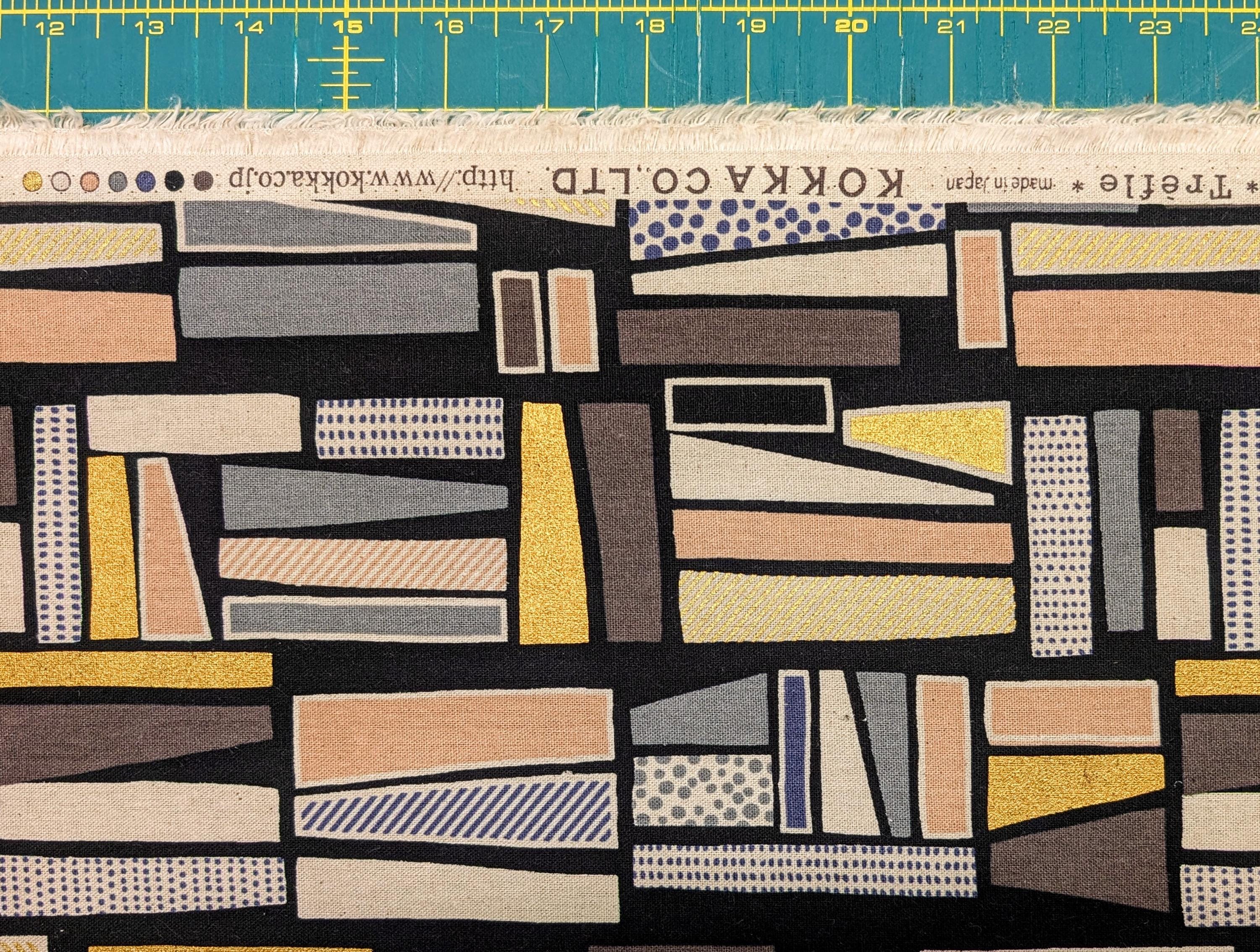 Golden Rectangles Oxford cotton canvas fabric YKA-86010-2D