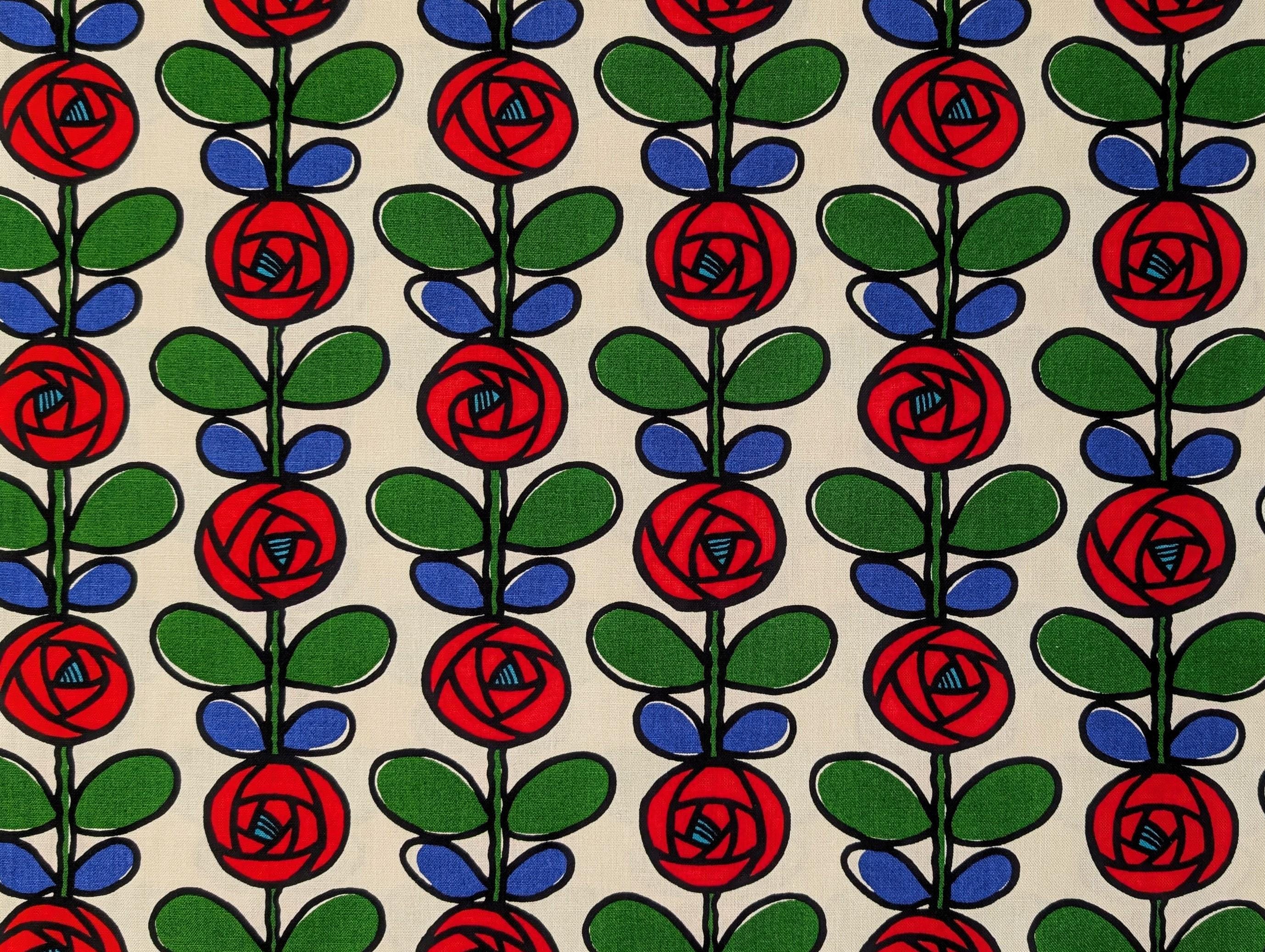 Scandinavian Roses Japanese cotton light Oxford canvas fabric UP-5693 A white