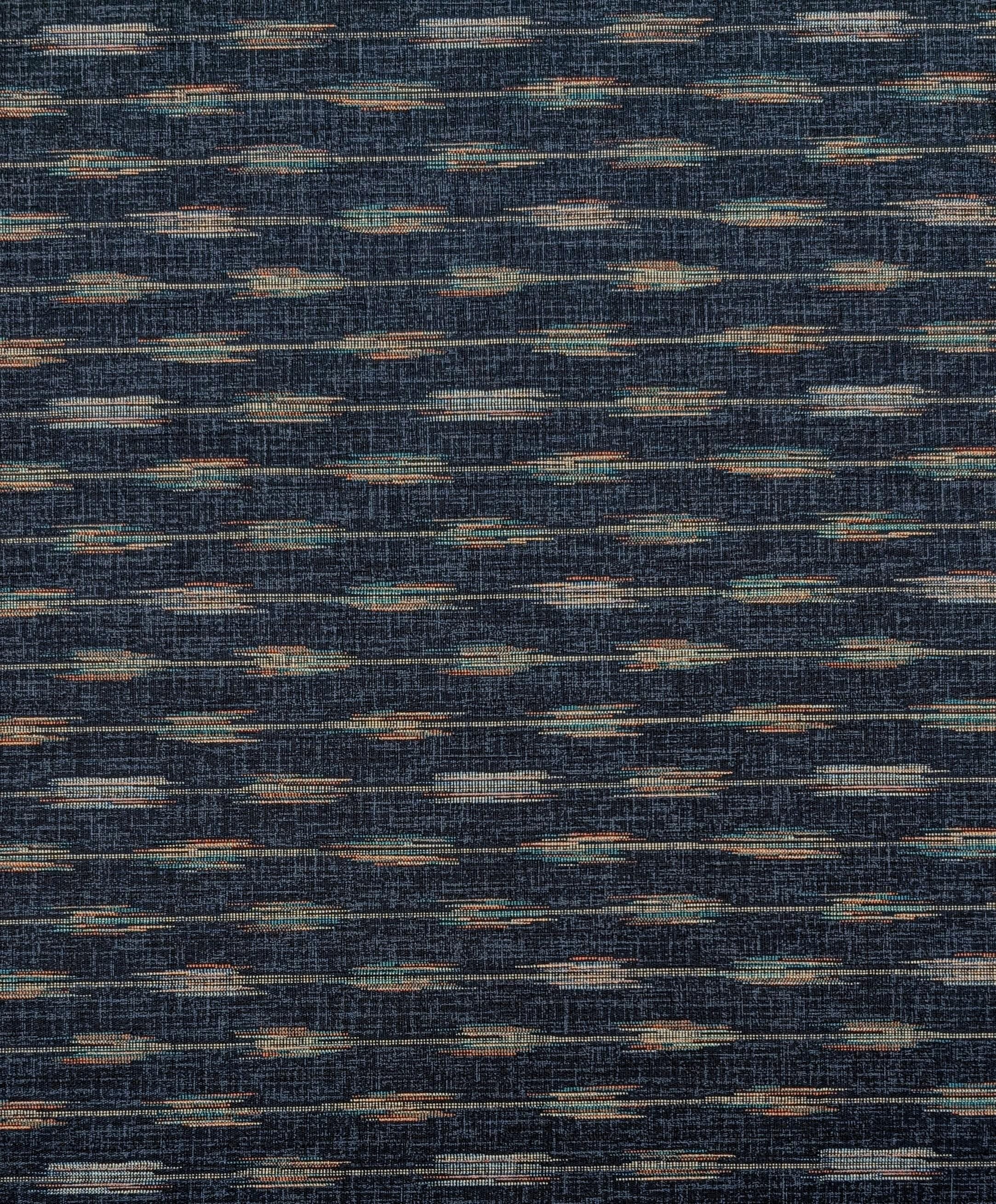 Morikiku Arrows in indigo blue Japanese cotton dobby fabric M17000 B22