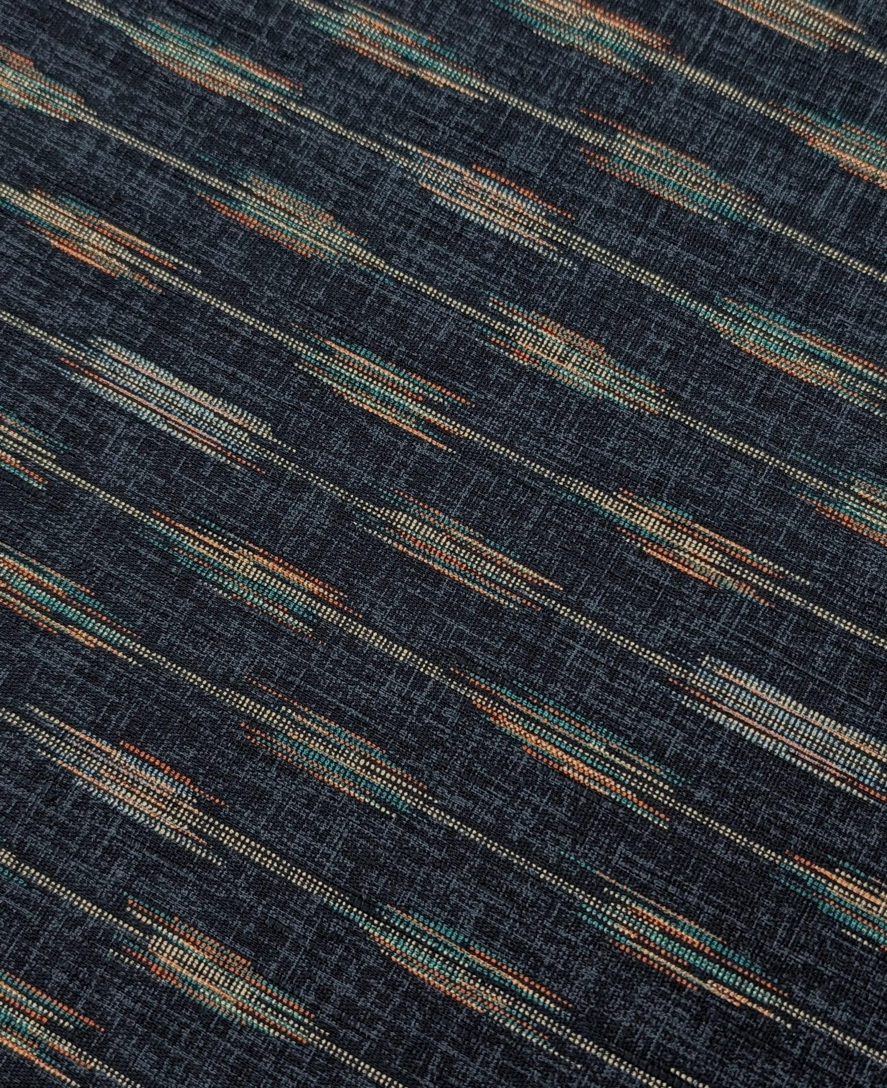 Morikiku Arrows in indigo blue Japanese cotton dobby fabric M17000 B22