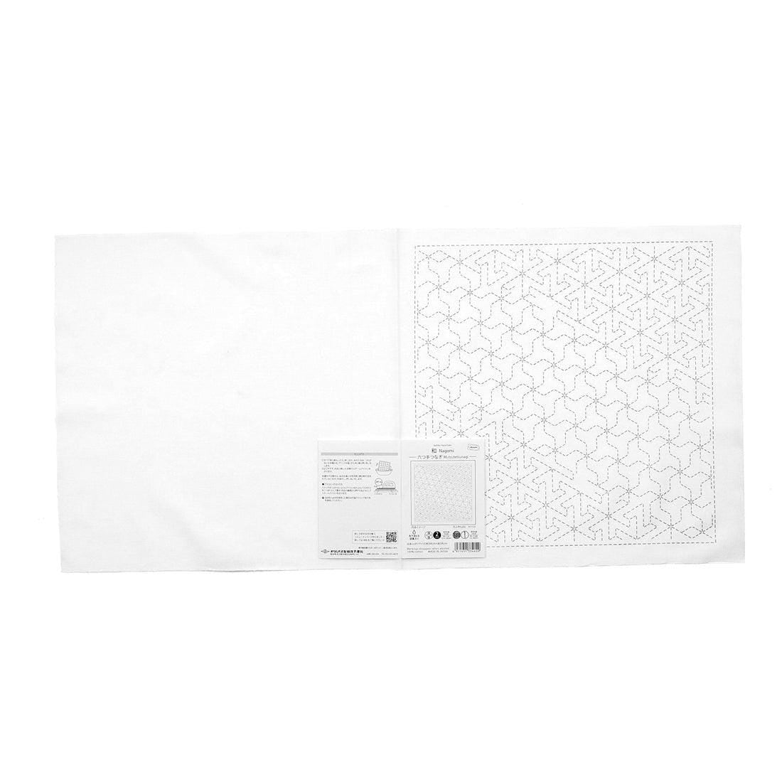Olympus #1133 Mutsute-Tsunagi Japanese sashiko cotton sampler fabric Nagomi White