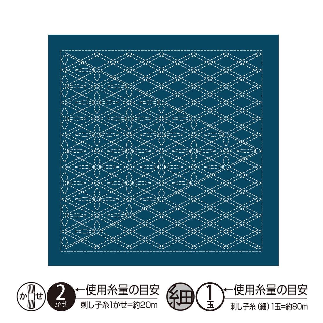 Olympus - Nagomi Collection "Tasuki" Cotton Sashiko Sampler Cloth - Navy