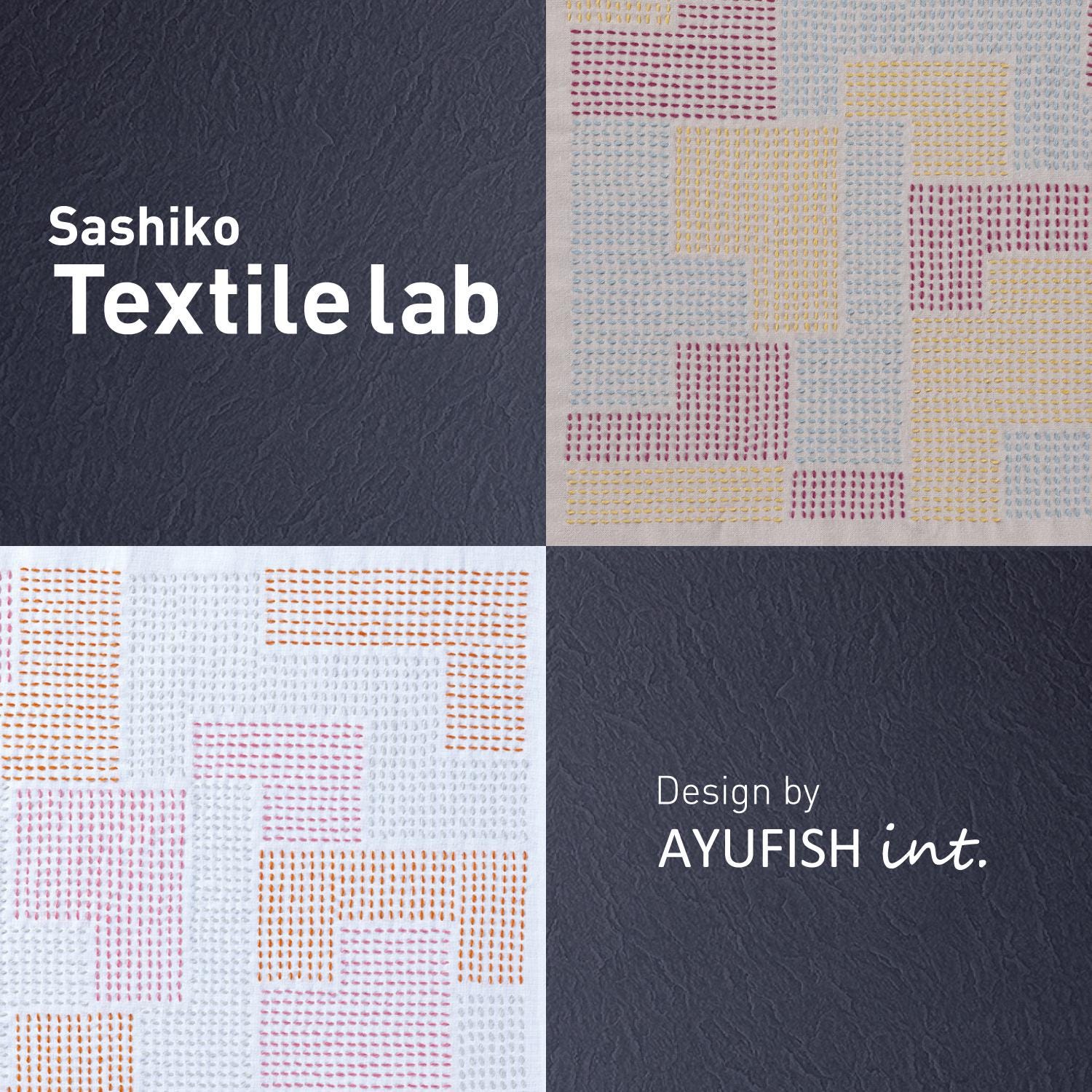 Olympus - Block Cotton Sashiko Sampler Cloth Ayufish Collection - White