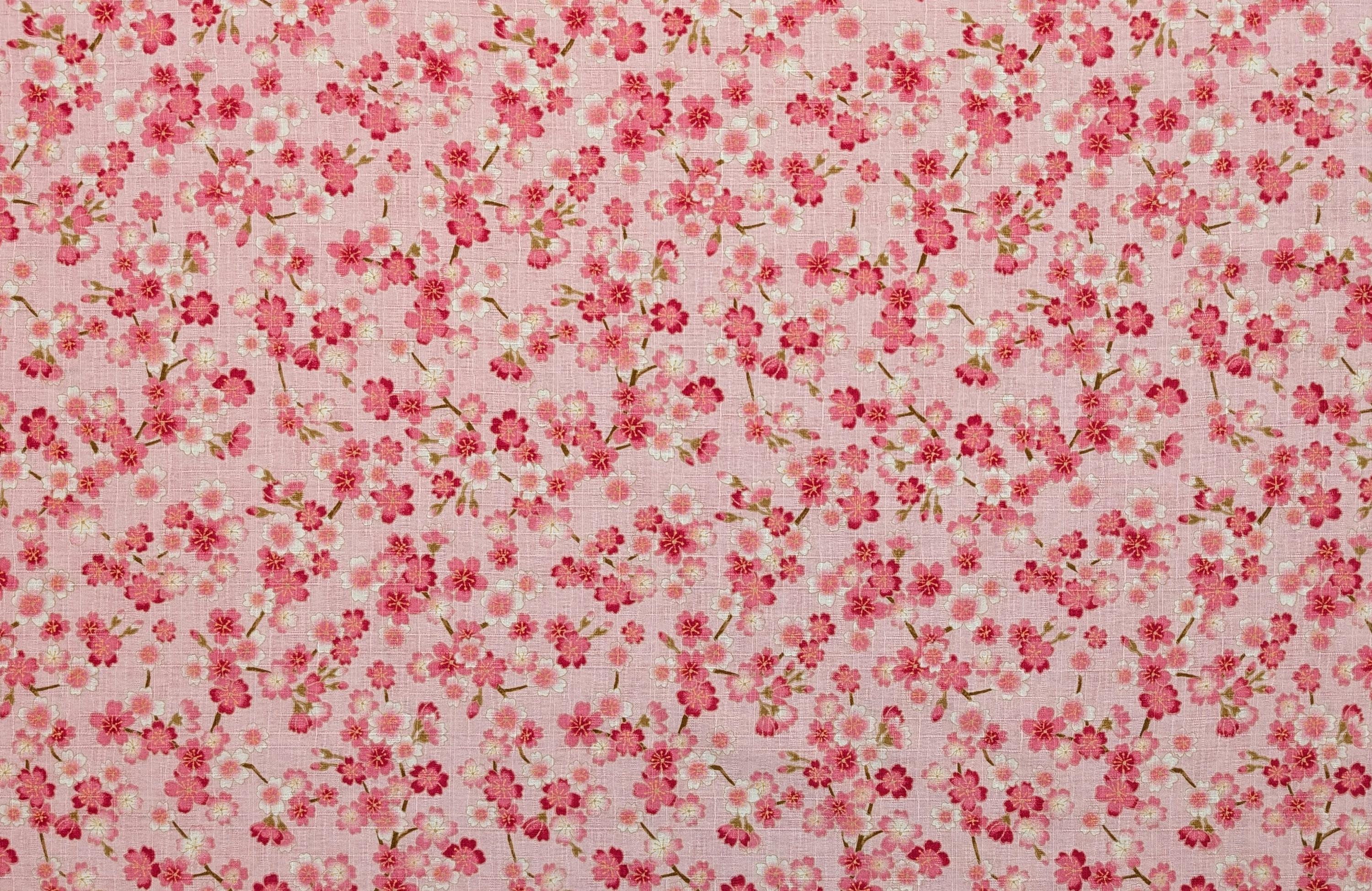 NEW Blooming Sakura Hishiei Japanese dobby cotton fabric H-7121-1 B pink