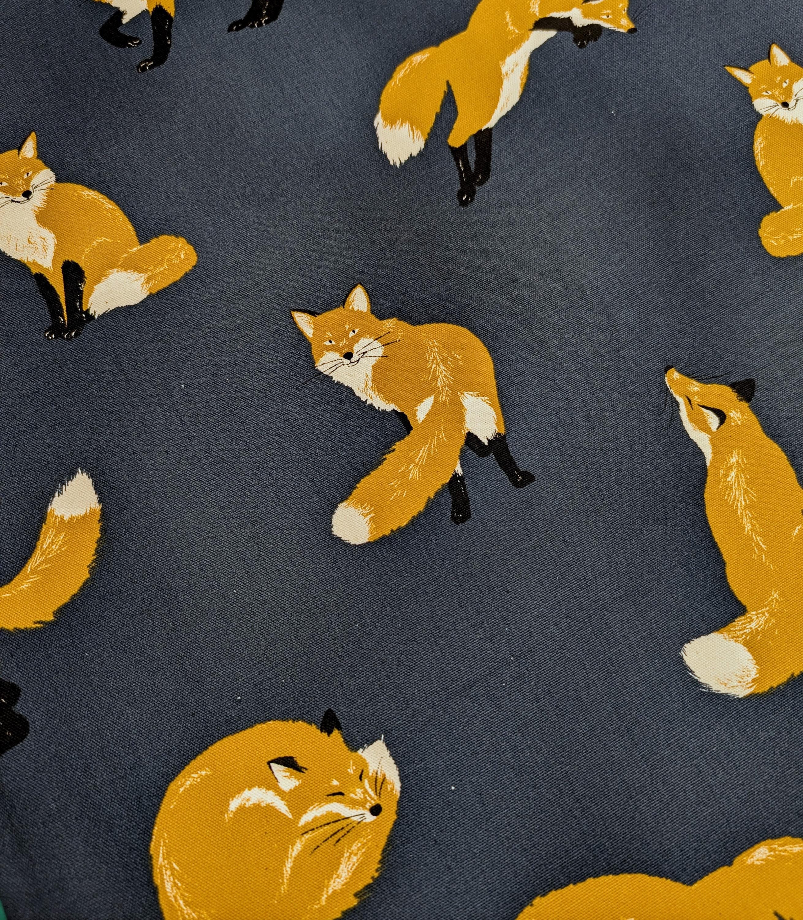 Playful Foxes Cosmo Japanese cotton oxford fabric AP51102H-2 D navy blue