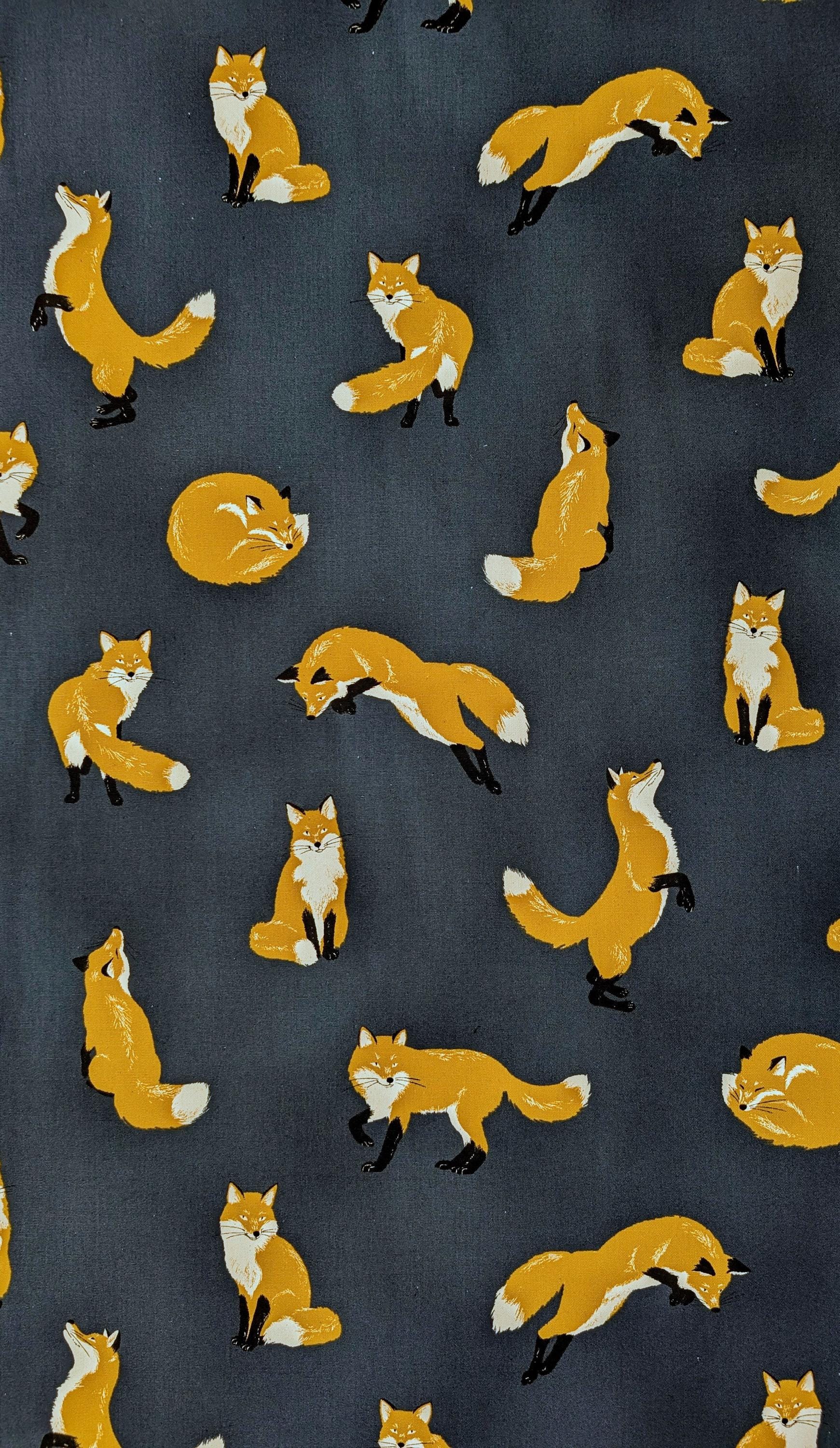 Playful Foxes Cosmo Japanese cotton oxford fabric AP51102H-2 D navy blue