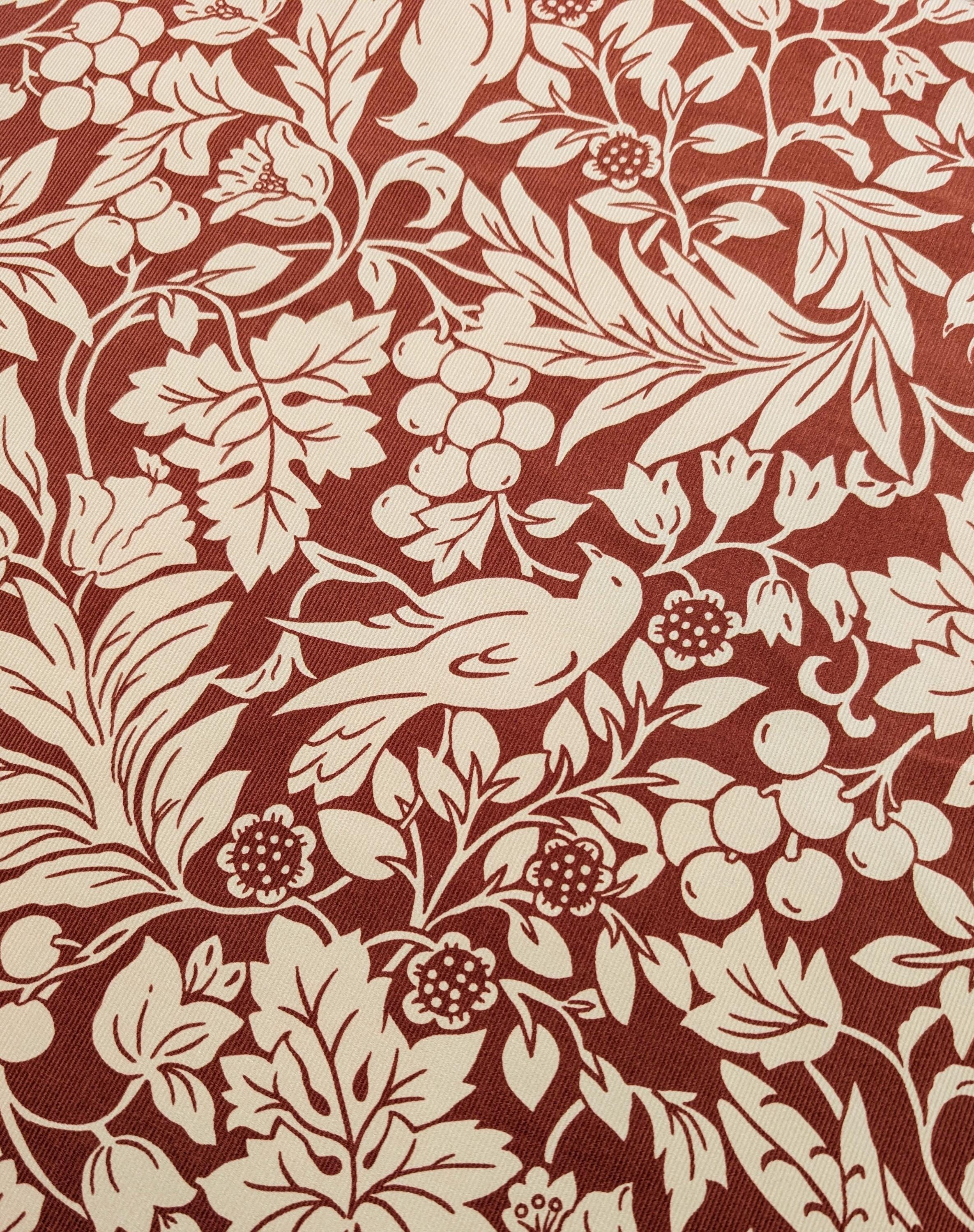 Kobayashi - NEW Botanical Doves Pin Wale Cotton Corduroy - Red & Ivory