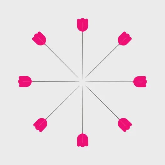 Tulip - Flat Head Thin Pins - Pink