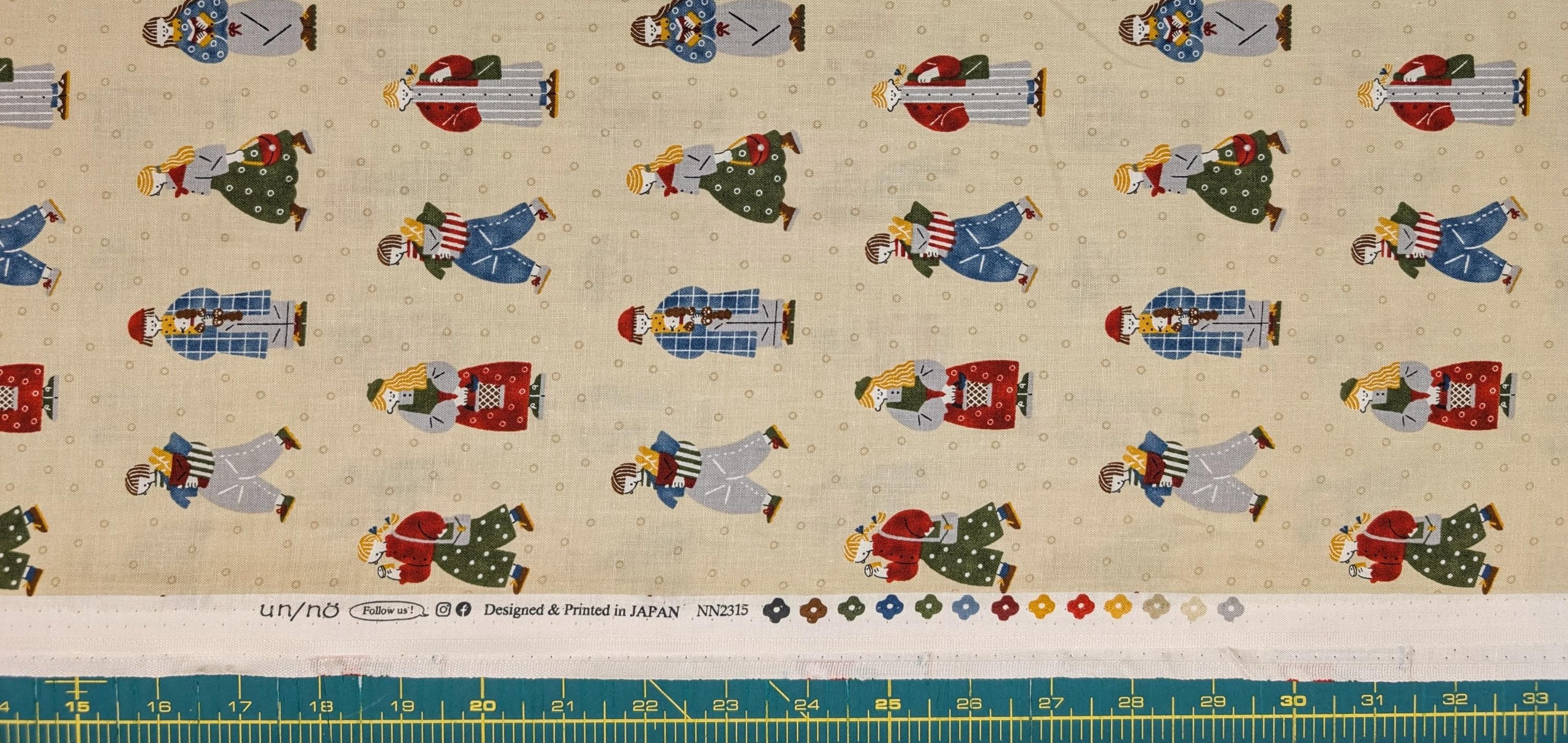 NEW Scandinavian Folk Japanese cotton fabric NN-2315H A beige