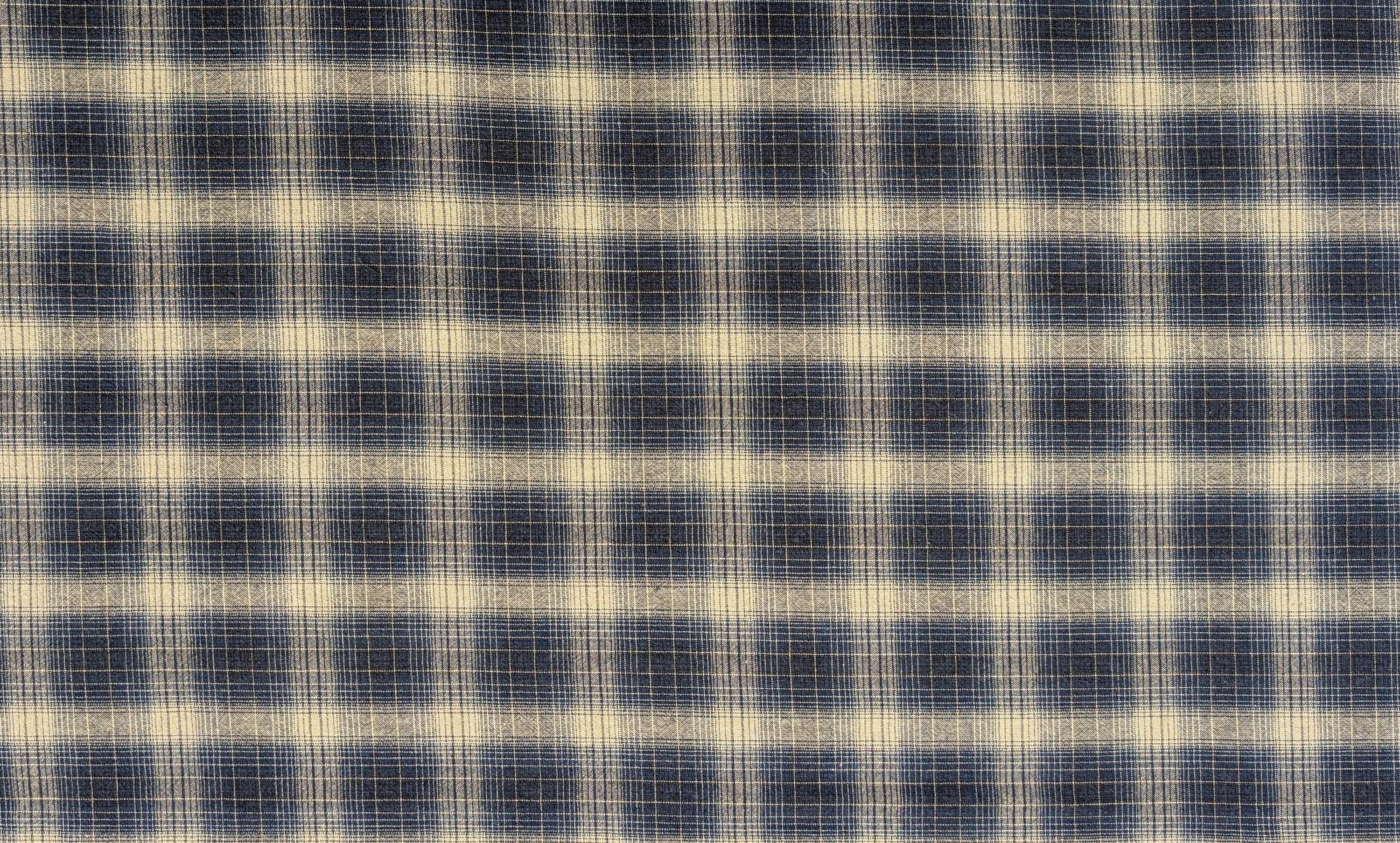 NEW Japanese yarn dyed ombre plaid cotton fabric SY10630S G navy blue & beige