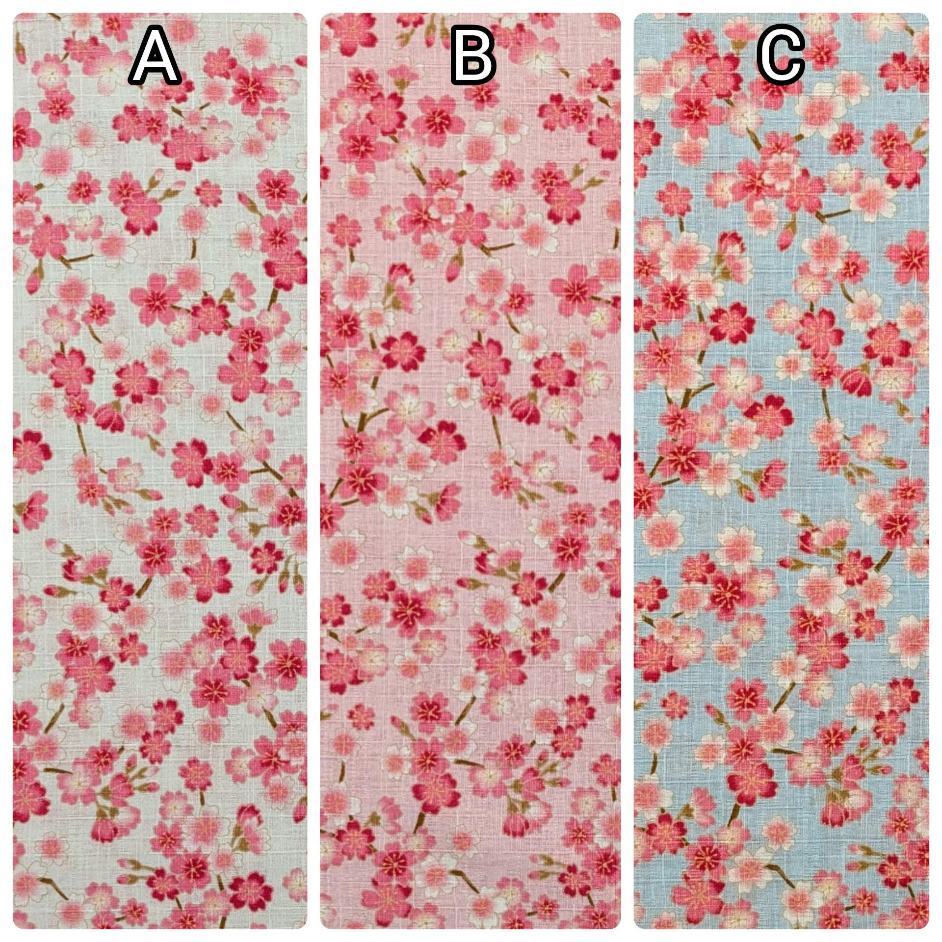 NEW Blooming Sakura Hishiei Japanese dobby cotton fabric H-7121-1 C blue