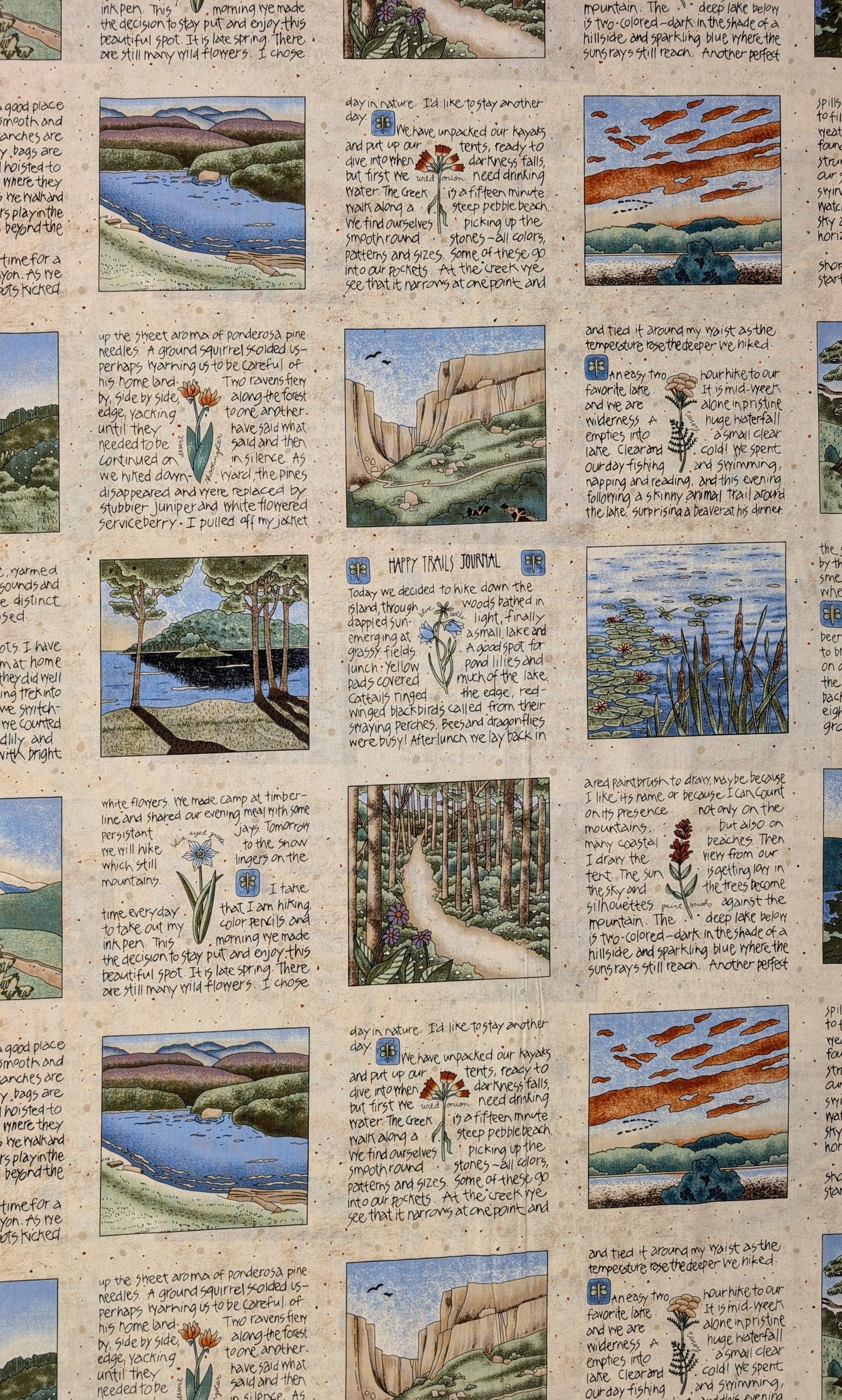 SALE Trail Journal Japanese cotton fabric JOUR-02