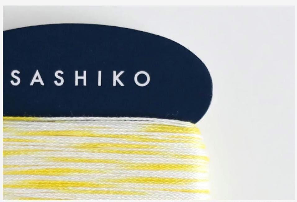 Daruma - Cotton Sashiko Thread 40m Card 20/4 - #303 Variegated Sunshine Yellow and Daisy White