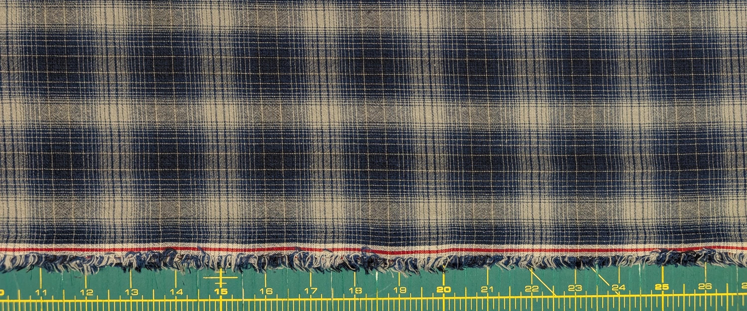 NEW Japanese yarn dyed ombre plaid cotton fabric SY10630S G navy blue & beige