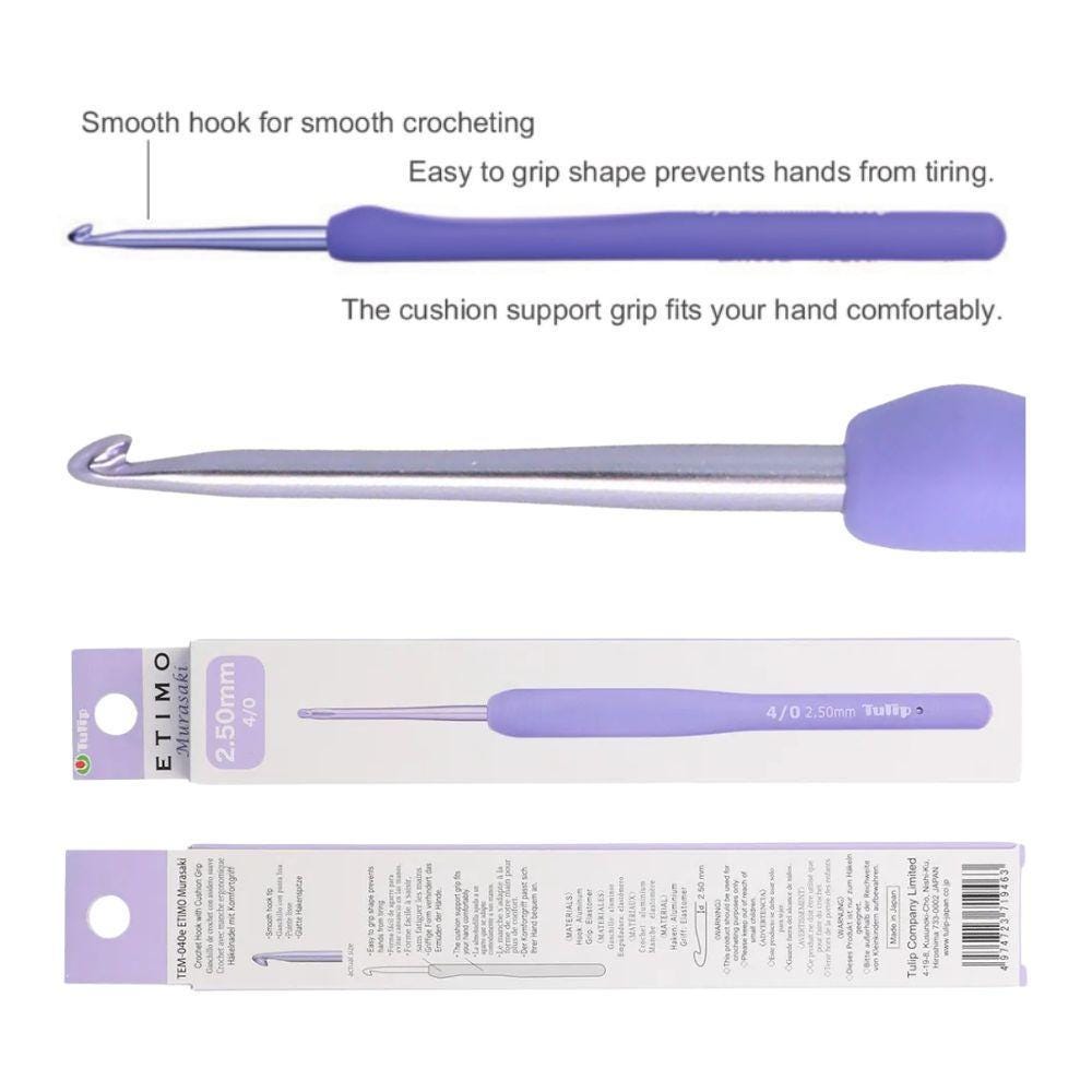 Tulip - "Etimo" Murasaki Crochet Hook with Cushion Grip Assorted Sizes