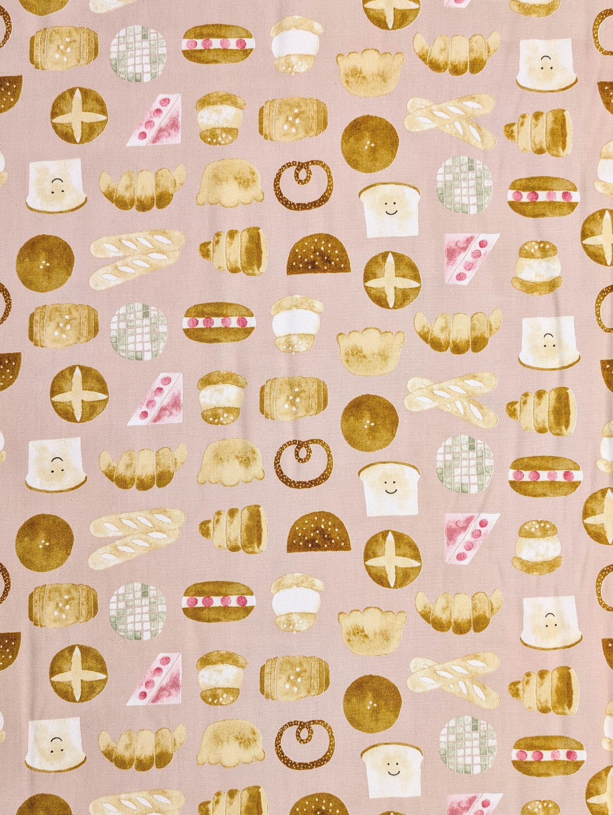 REMNANT Happy Bakery Kokka Japanese cotton light Oxford fabric YKA-19080-1 A pink