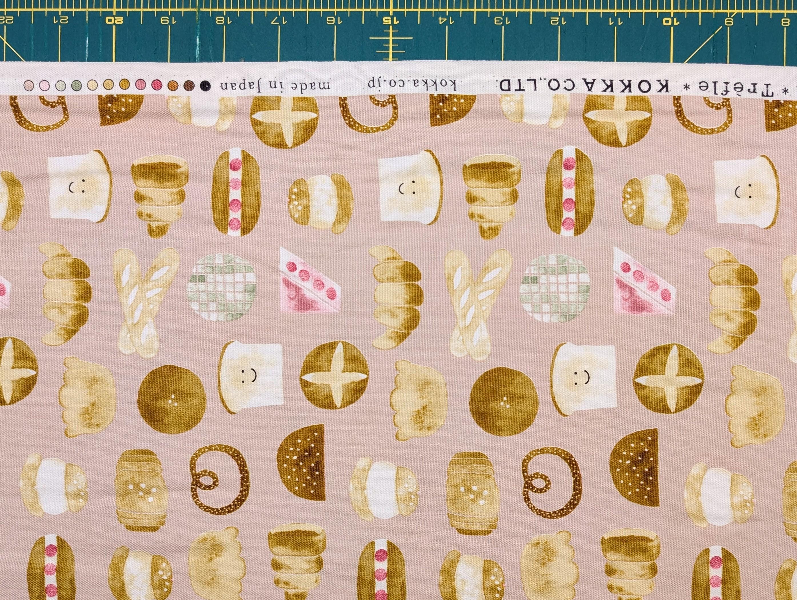 REMNANT Happy Bakery Kokka Japanese cotton light Oxford fabric YKA-19080-1 A pink