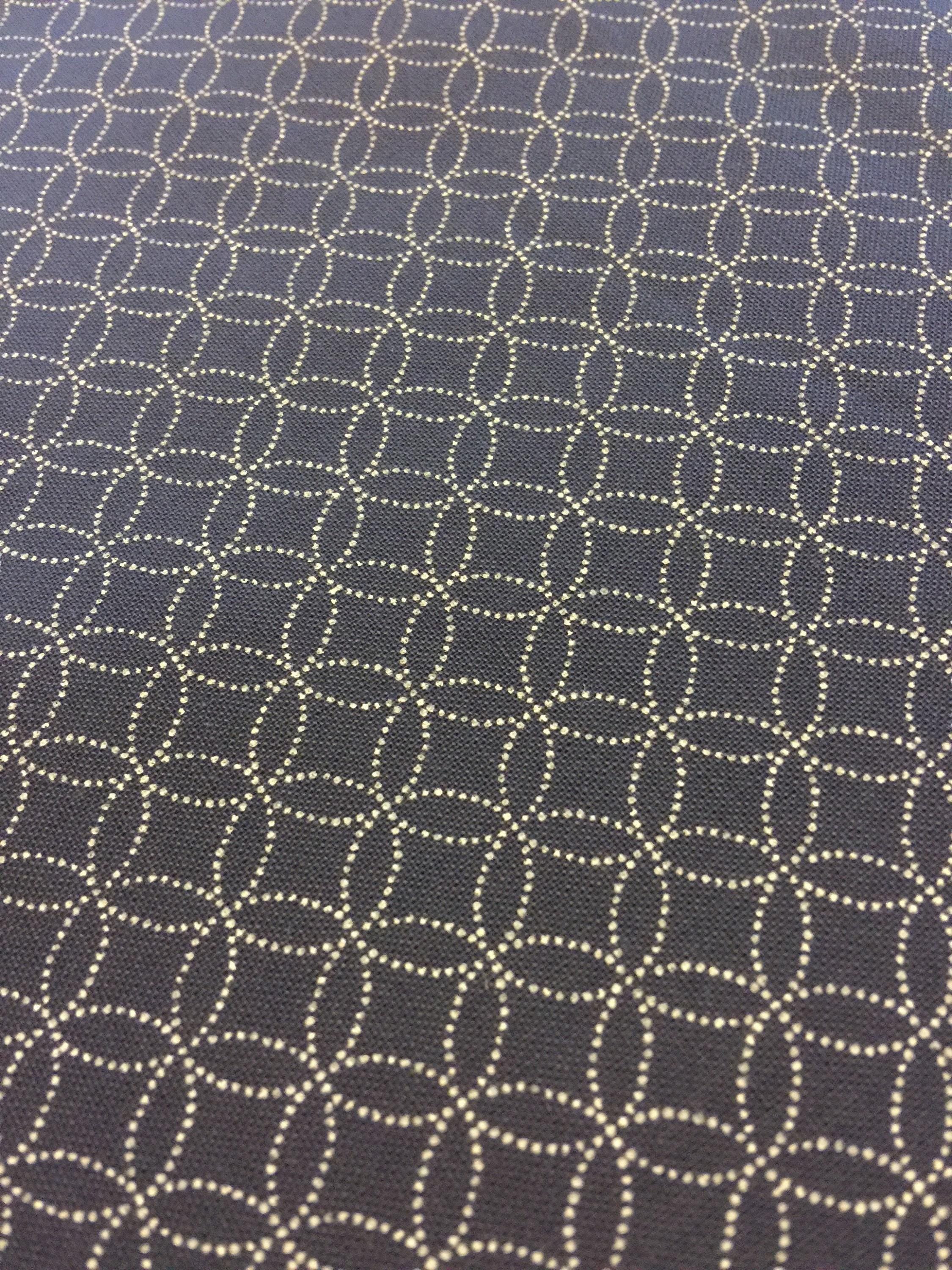 Cosmo - Shippou Interlocking Circles Quilt Cotton - Navy Blue Gray