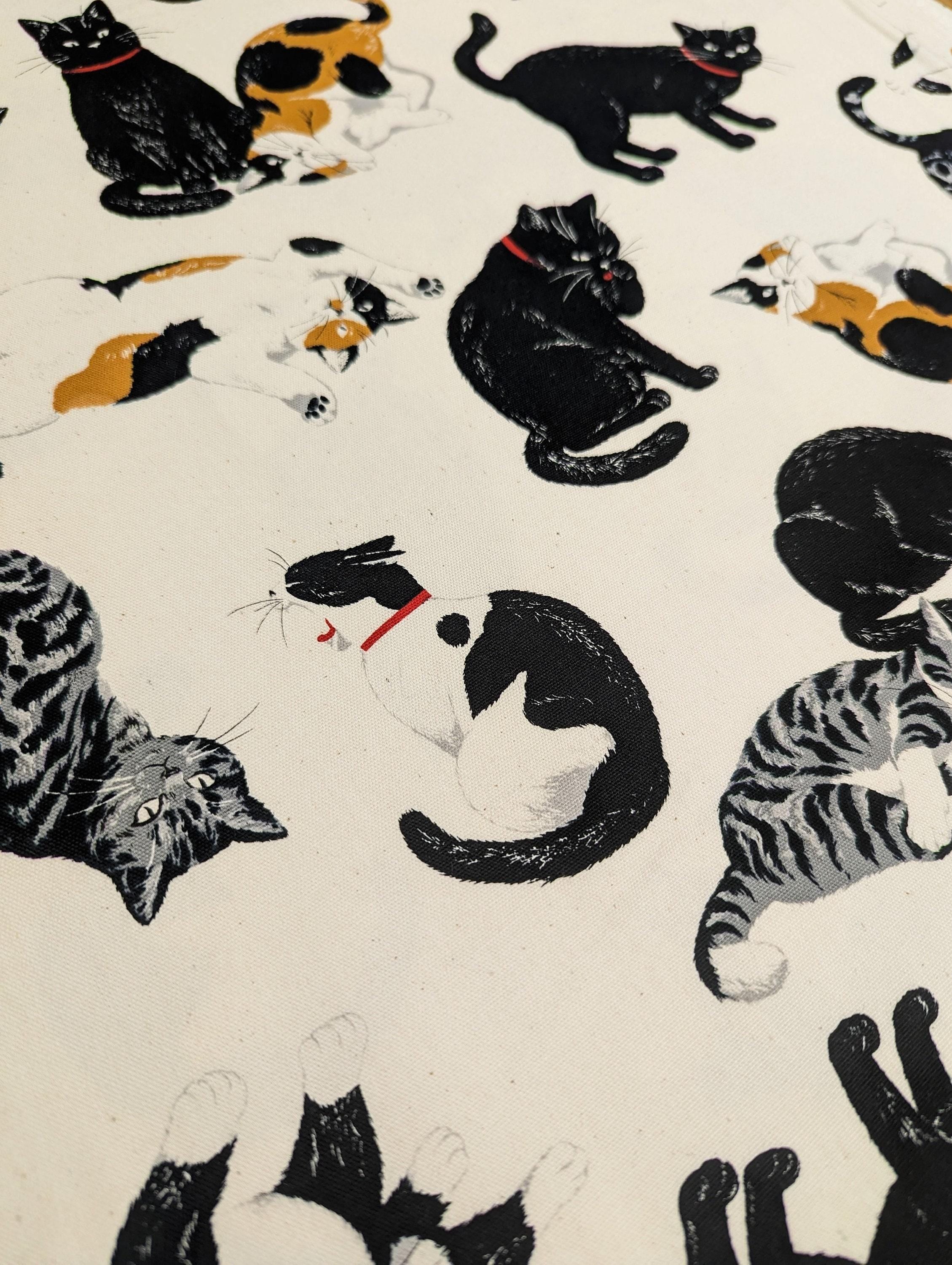 Cosmo - Cat Scatter Cotton Oxford - Beige