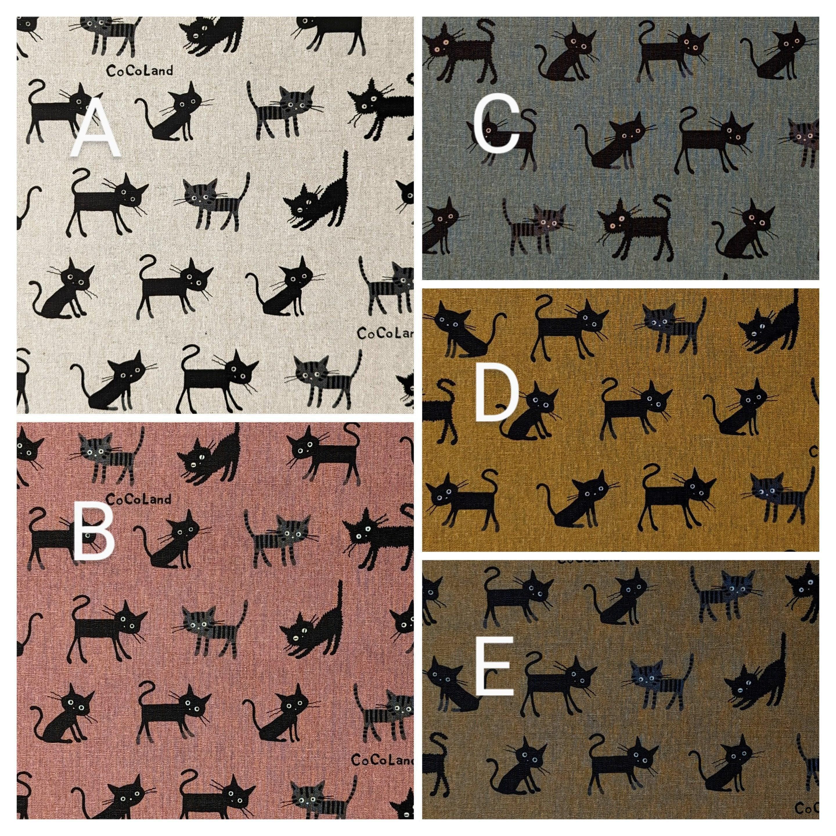 Hishiei - Cocoland Medium Cats Cotton/Linen Oxford - Brown