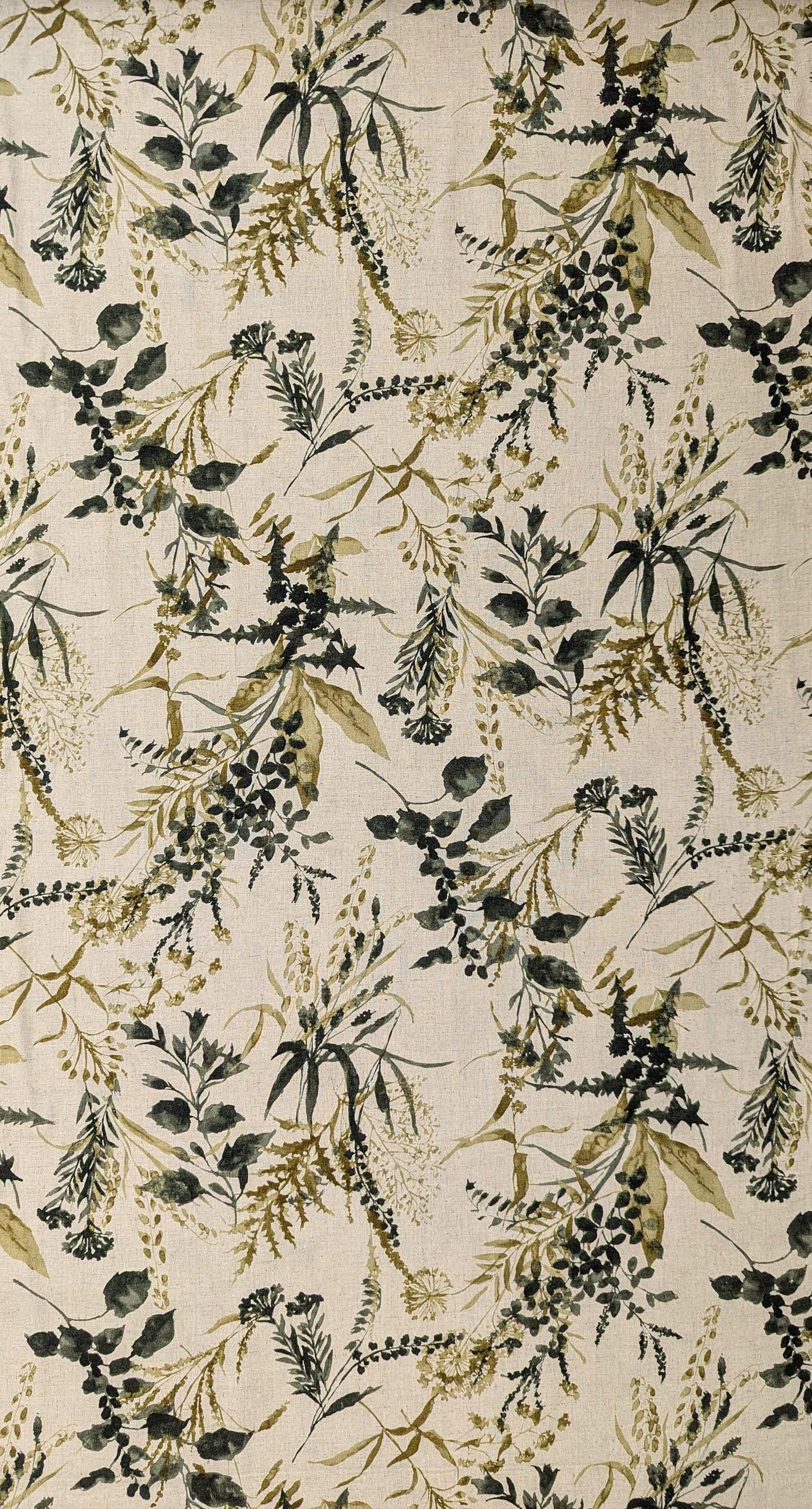 Hokkoh - Woodland Botanical Cotton/Linen Blend Fabric - Multicolor