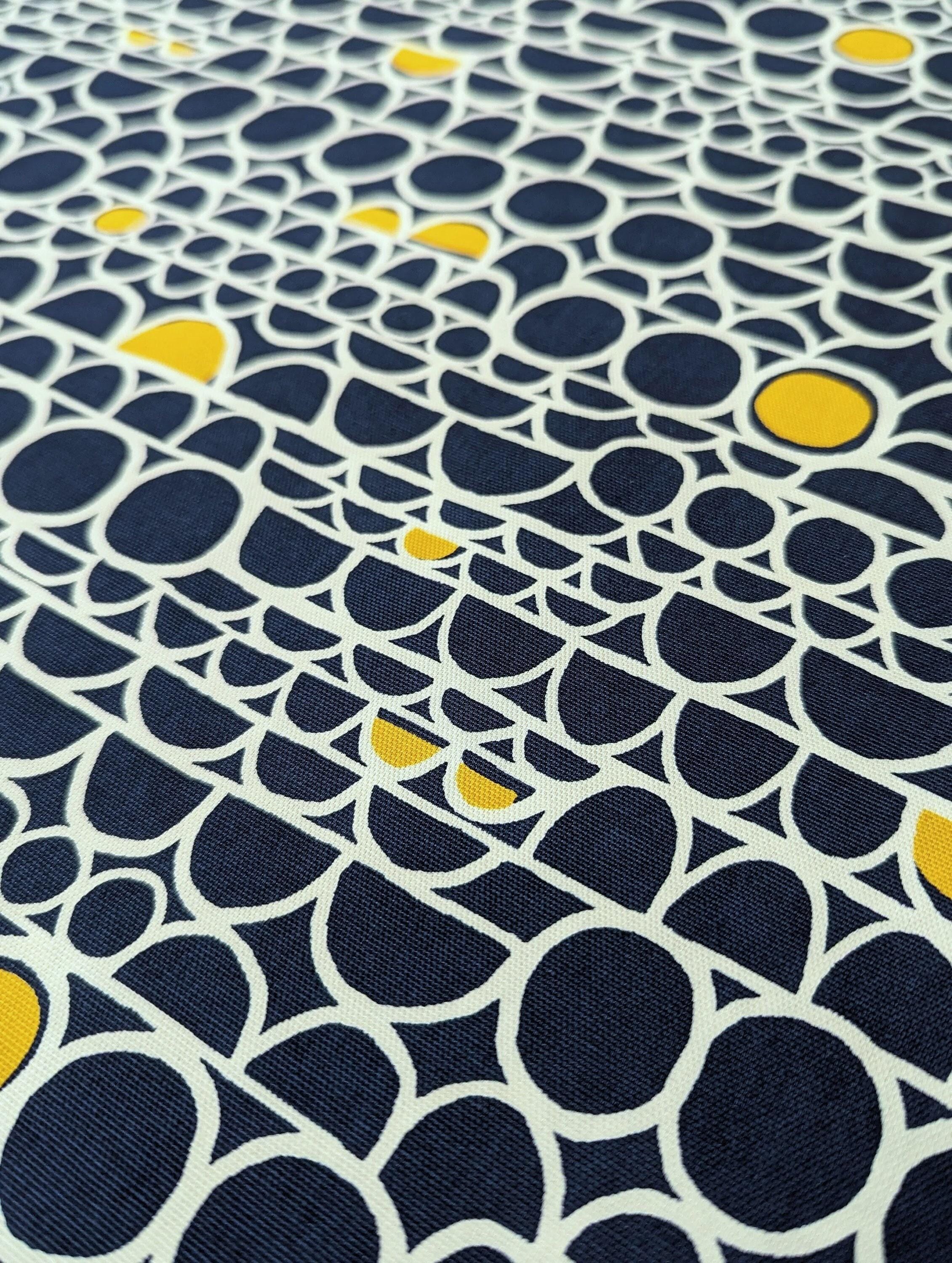Sunwell - Abstract Bubbles Cotton Oxford - Navy Blue