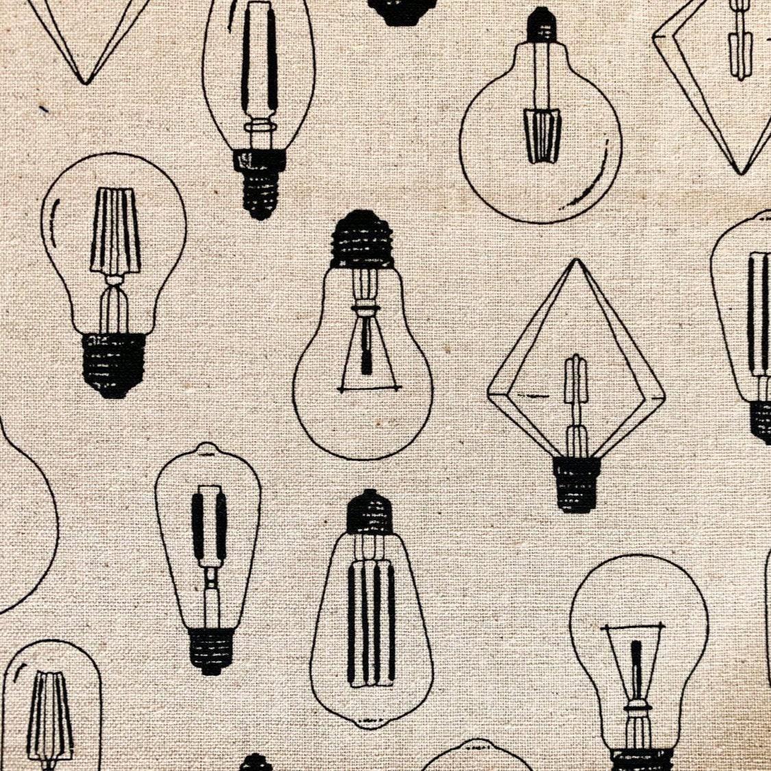 REMNANT Lightbulbs Sevenberry Japanese cotton linen canvas fabric 850304-1-1 beige