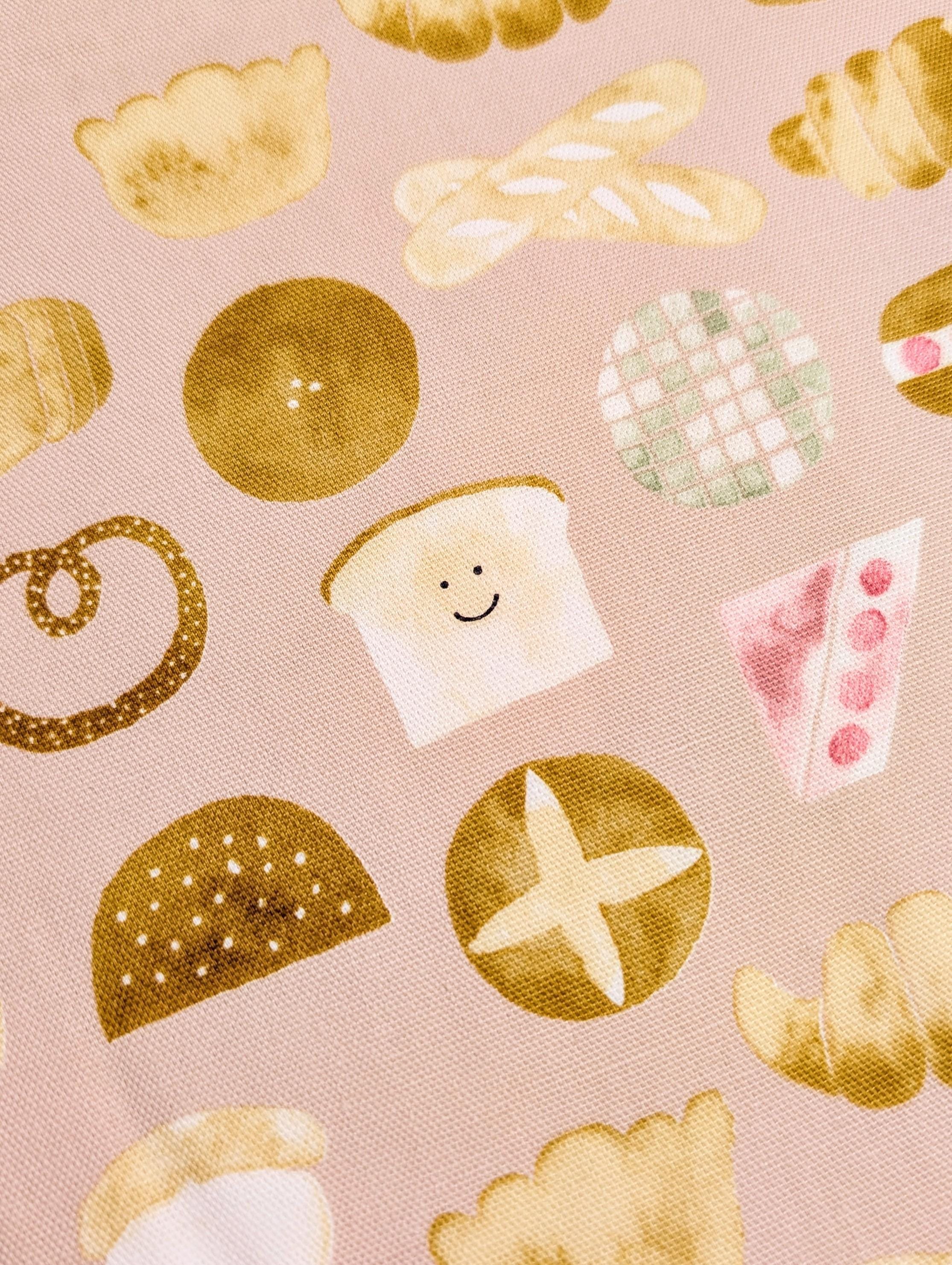 REMNANT Happy Bakery Kokka Japanese cotton light Oxford fabric YKA-19080-1 A pink
