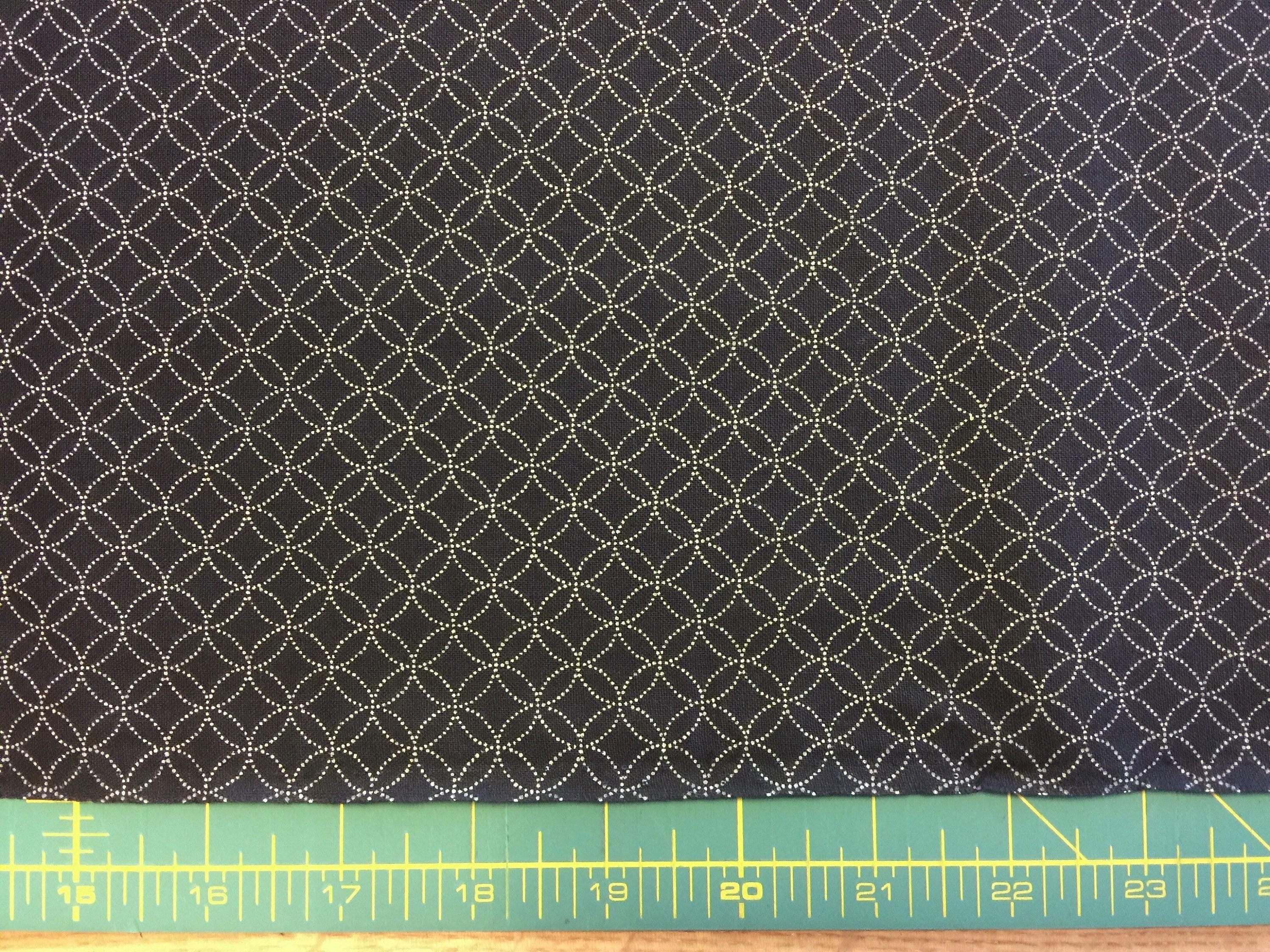 Cosmo - Shippou Interlocking Circles Quilt Cotton - Navy Blue Gray