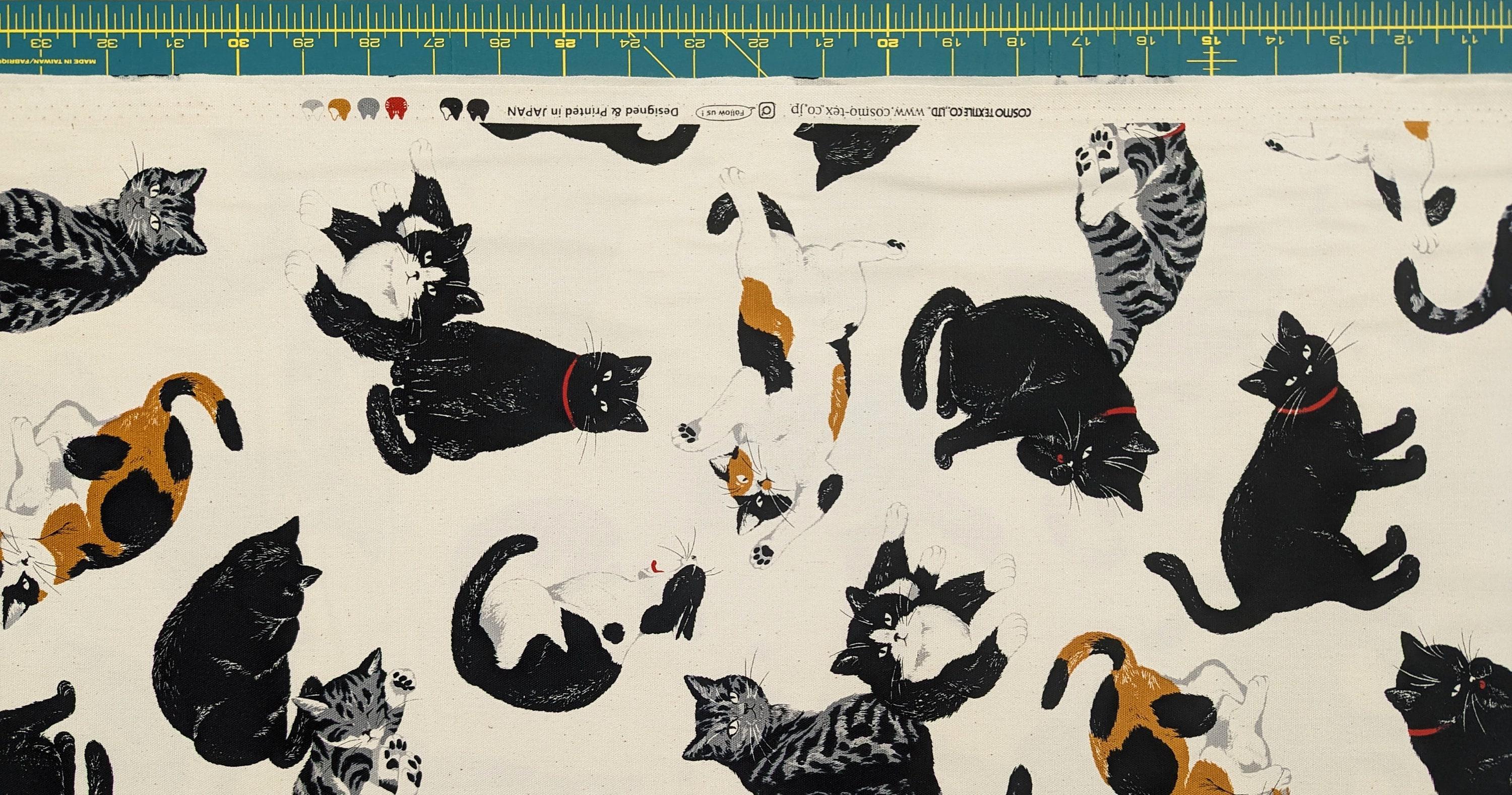Cosmo - Cat Scatter Cotton Oxford - Beige