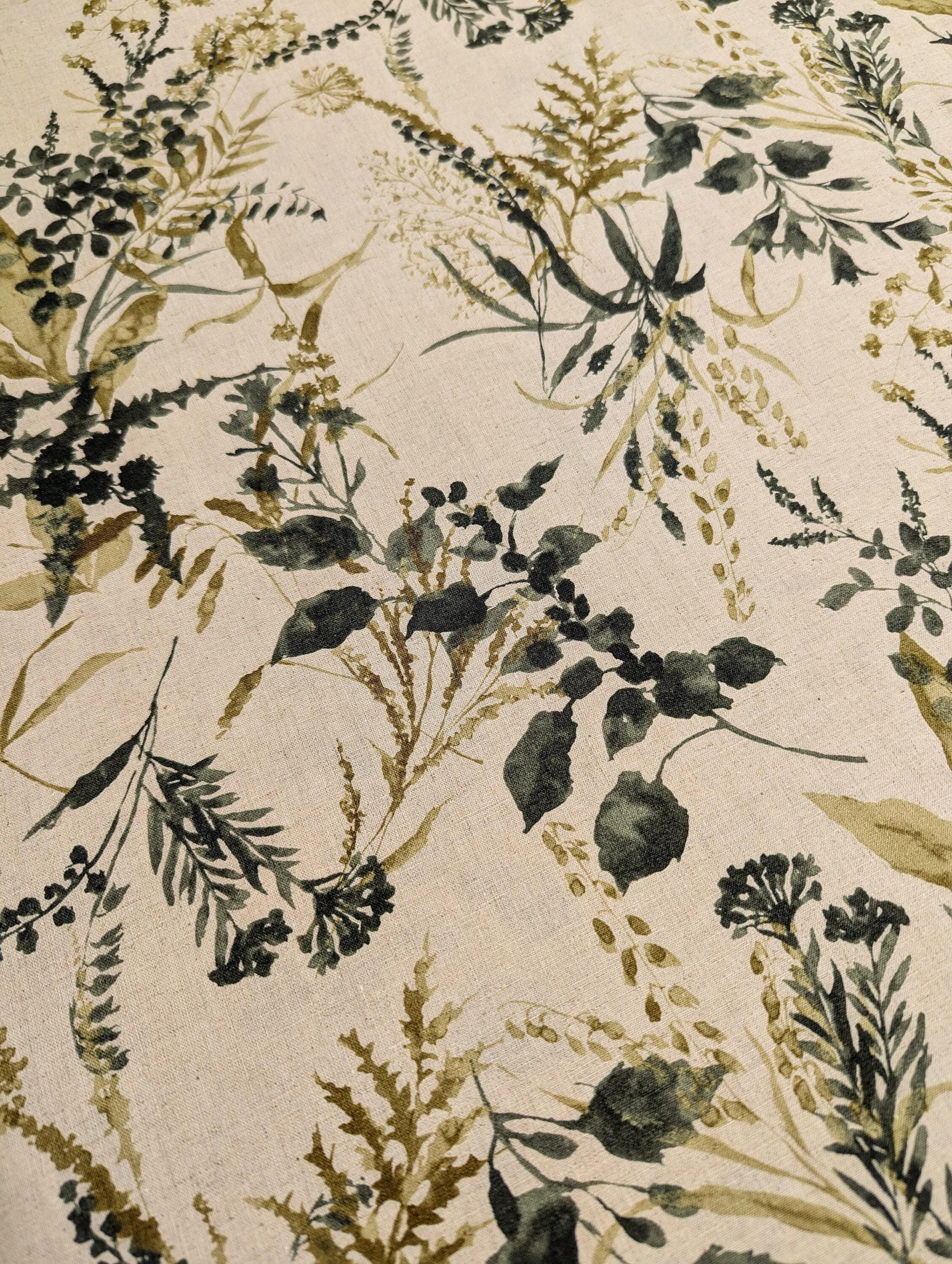Hokkoh - Woodland Botanical Cotton/Linen Blend Fabric - Multicolor