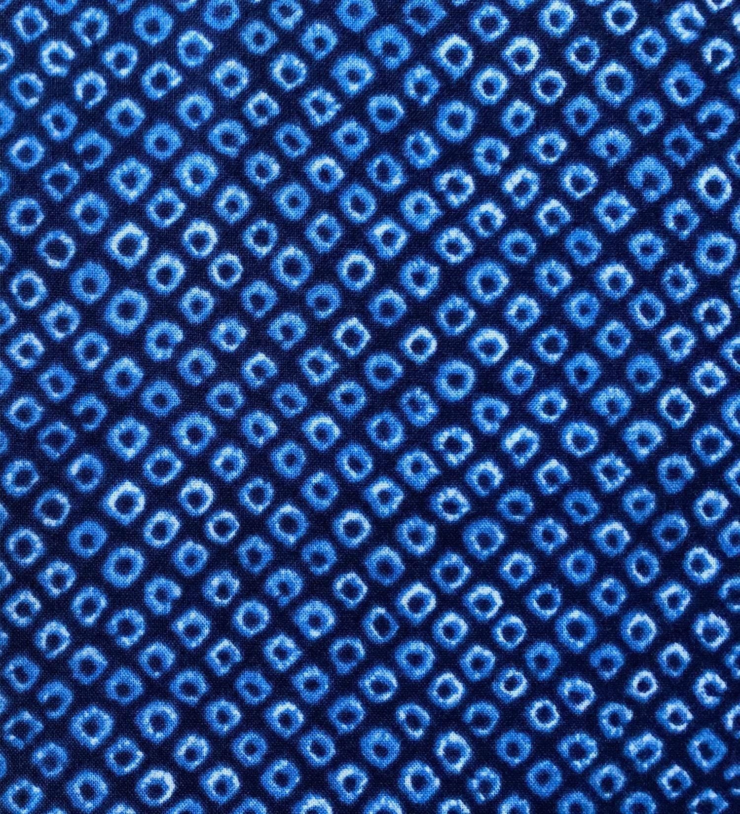 Sevenberry - Kanoko Printed Shibori-Style Collection Cotton Fabric - Medium Blue