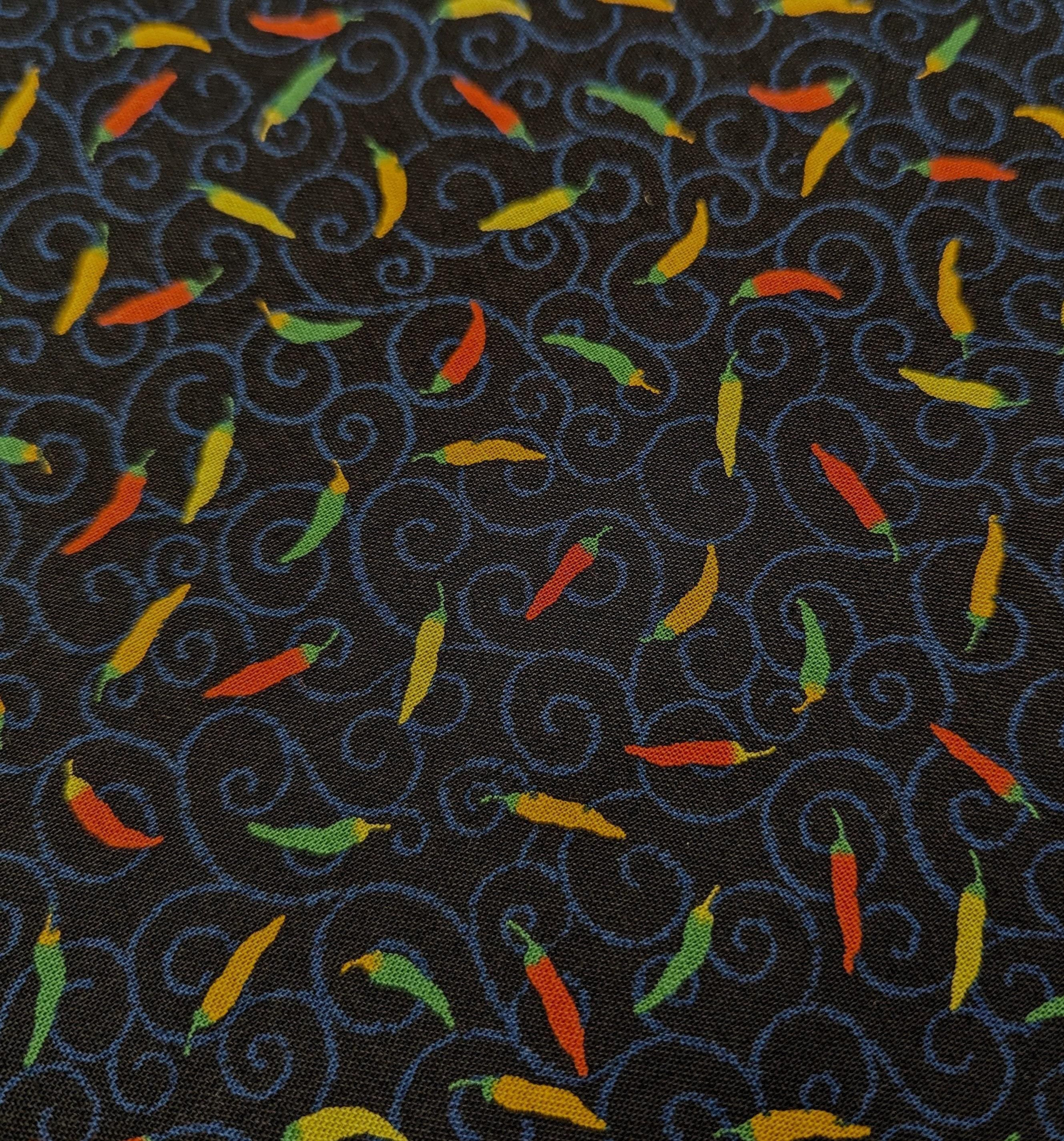 Sevenberry - Tiny Chilis Cotton Fabric - Black