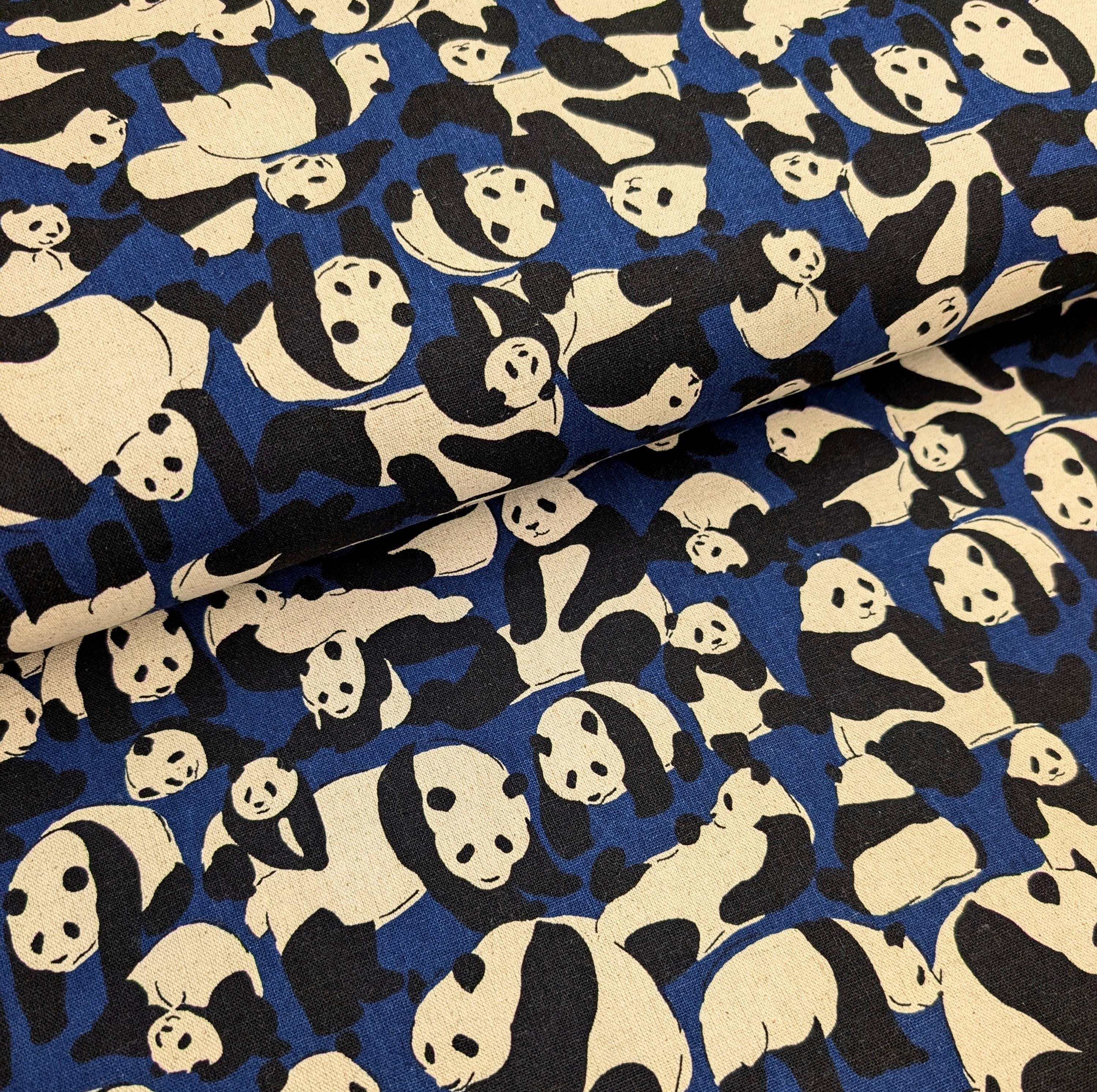 NEW Panda Bears Sevenberry Japanese cotton linen light canvas fabric 850406-1-5