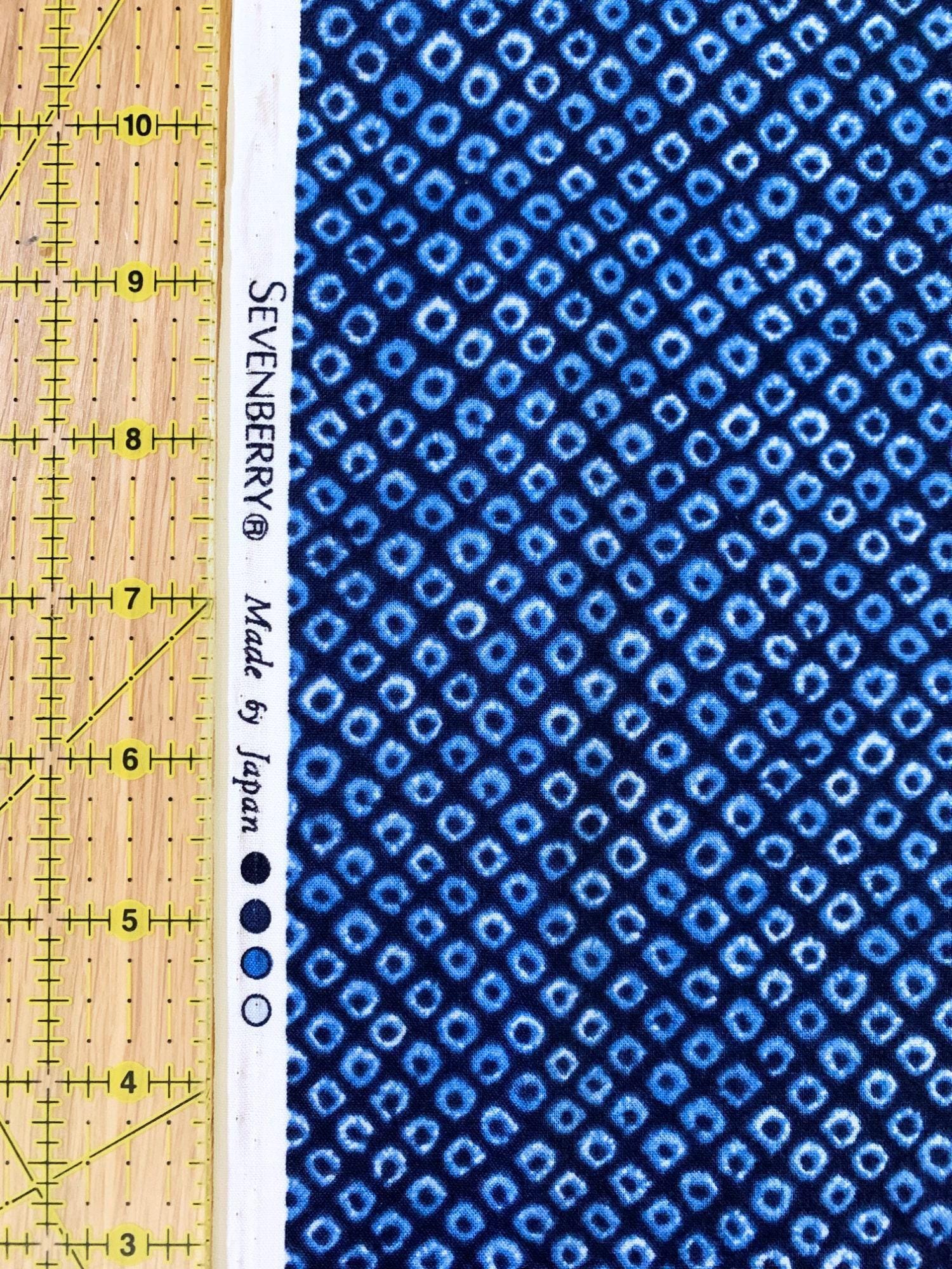 Sevenberry - Kanoko Printed Shibori-Style Collection Cotton Fabric - Medium Blue