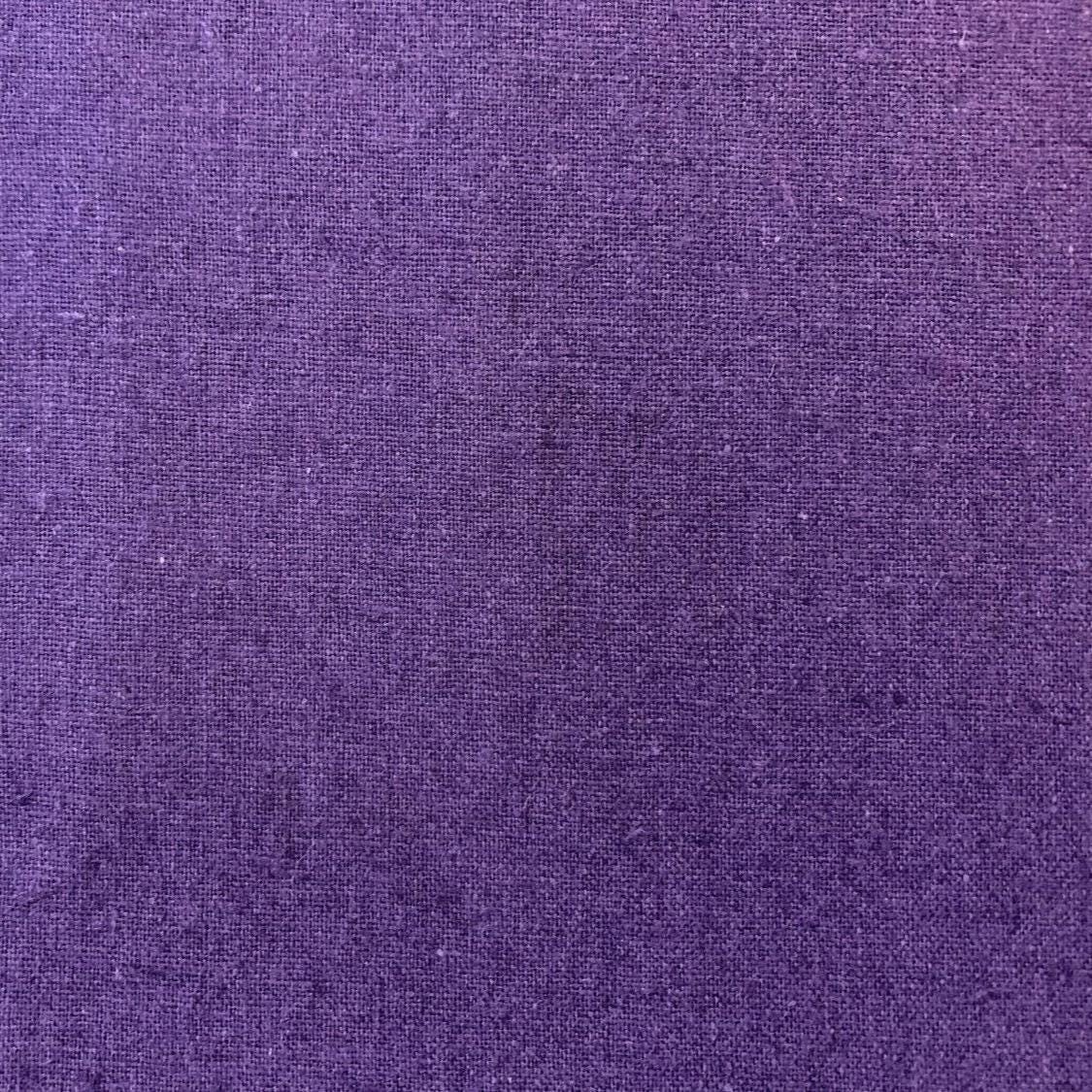 Hishiei - Solid Color Cotton/Linen Fabric - Purple