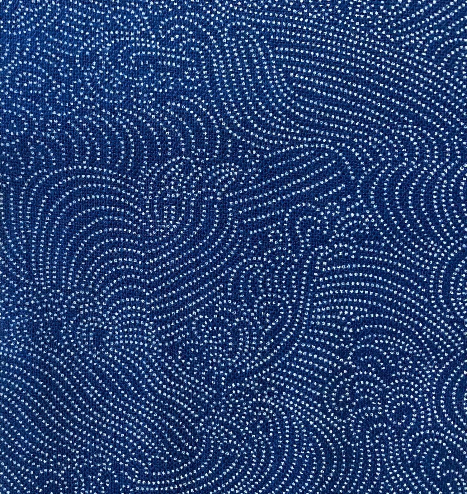 Sevenberry - Dotted Waves Cotton Fabric - Medium Blue